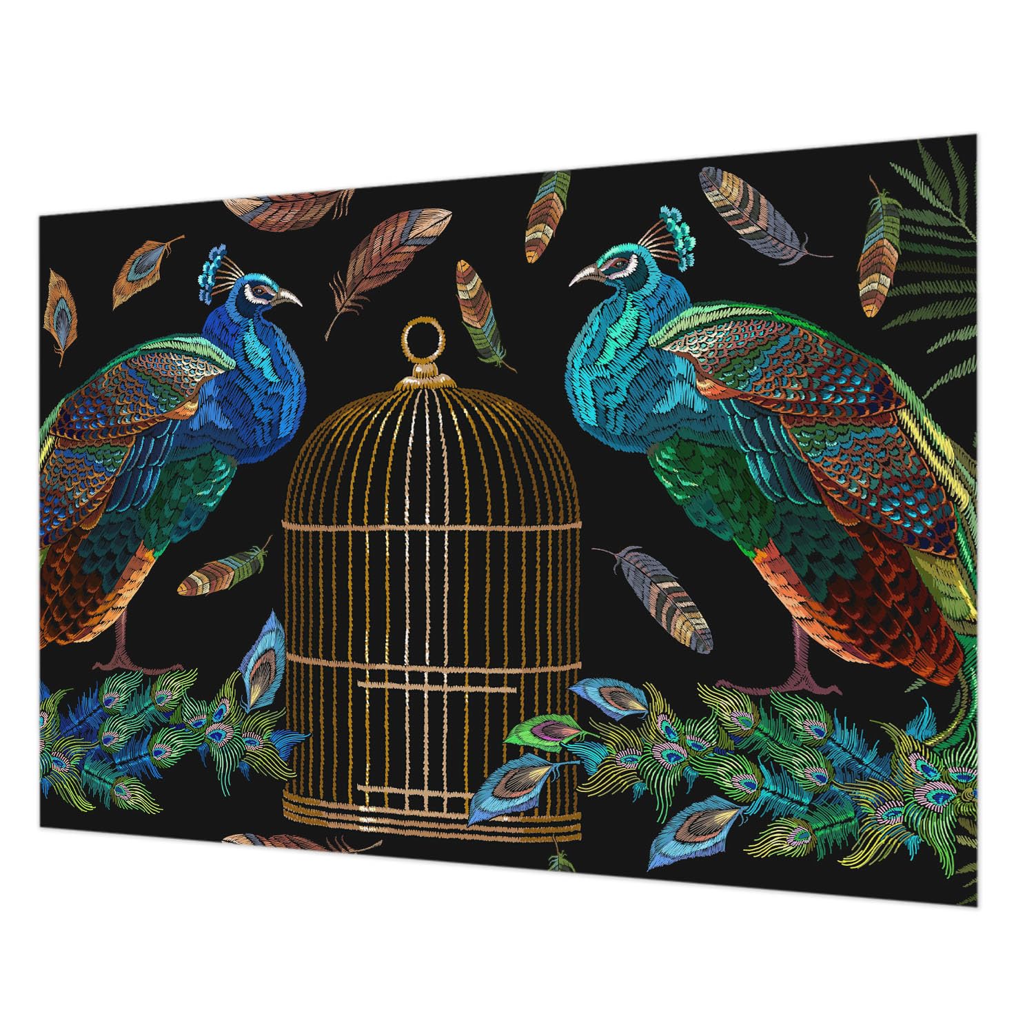 Papier peint intissé paon 208x146 cm Tulup pour chambre