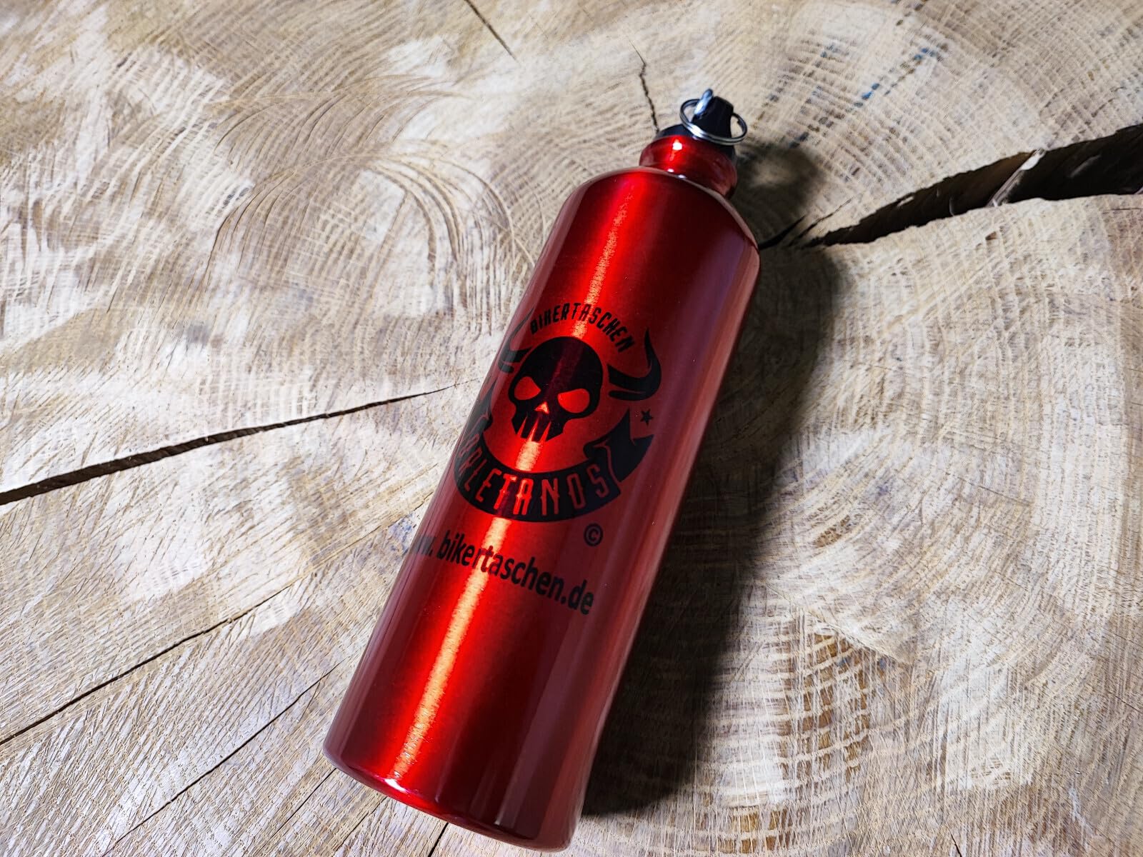 ORLETANOS Bouteille Essence Aluminium 800ml - Compatible Harley Davidson Sportster Softail, Réserve Carburant Ou Gourde, Design Rocker