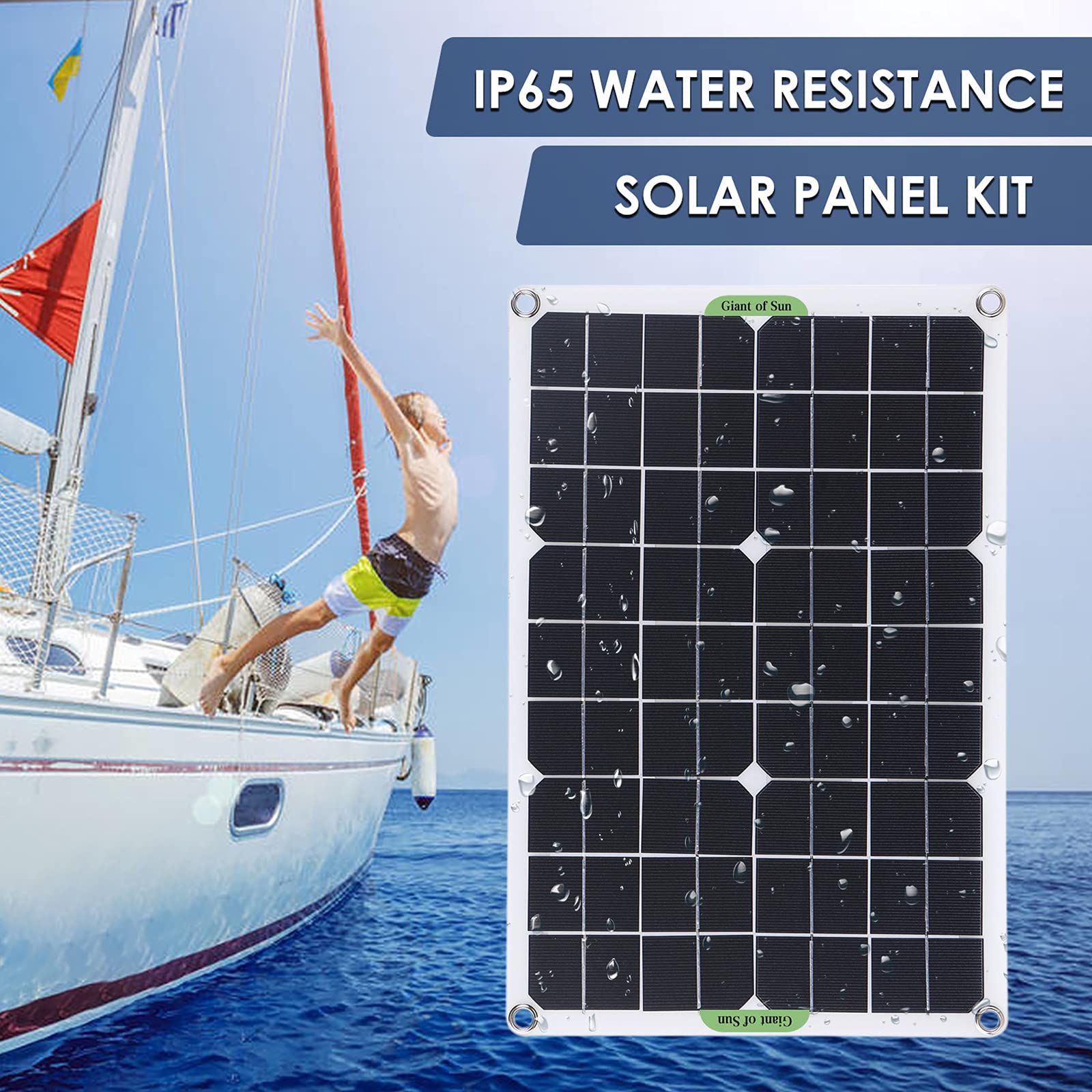 Pannello Solare Portatile, Modulo Fotovoltaico Monocristallino Ad Alta Efficienza da 20 W 18 V con 1 Interfaccia USB E 1 Porta di Ricarica di Tipo C, Facile da Usare