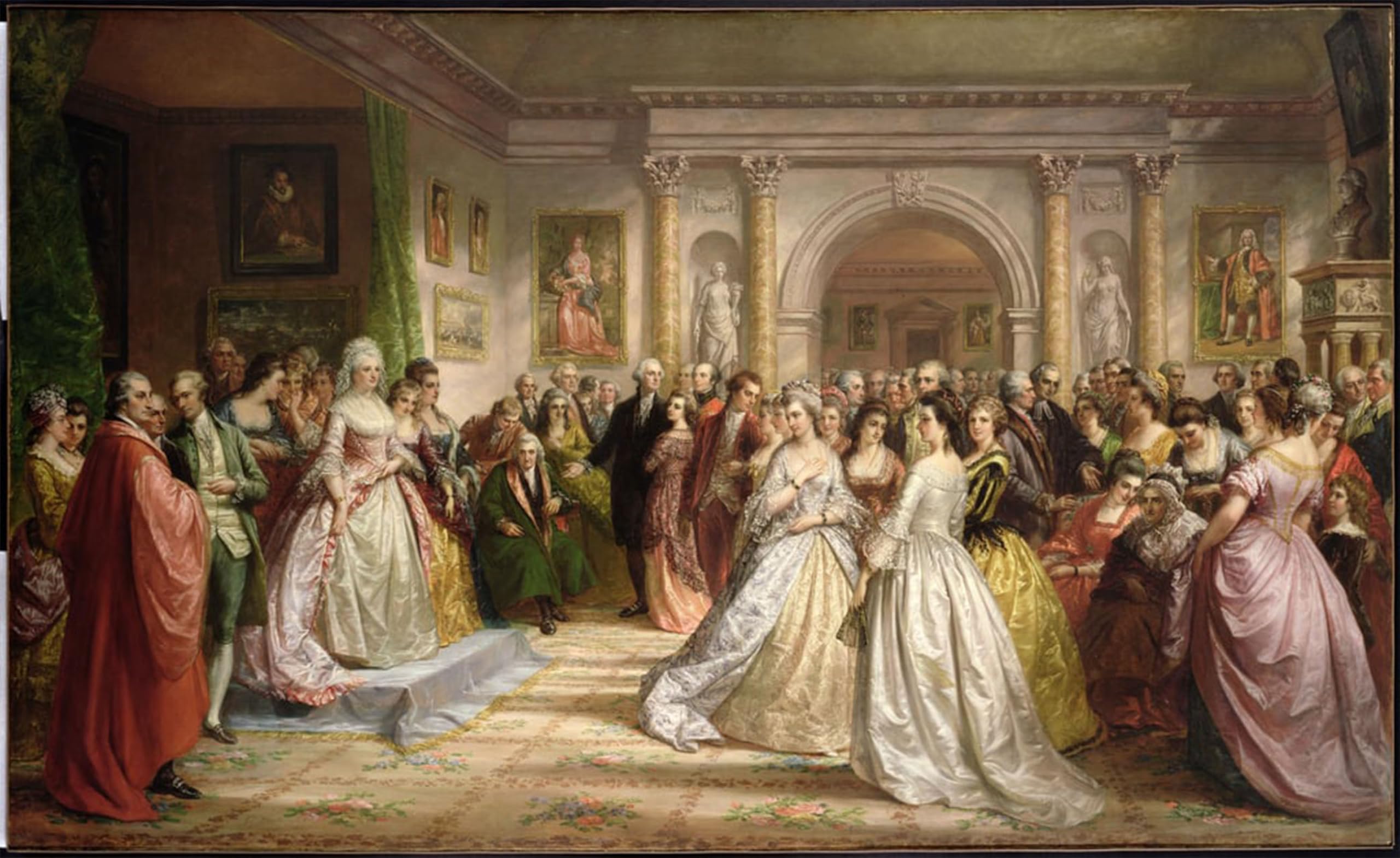 POSTERIIk Vintage Classic Picture Landscape Artwork the Republican Court by Daniel Huntington Portrait Canvas Painting for Office Home Decor 60x90cm