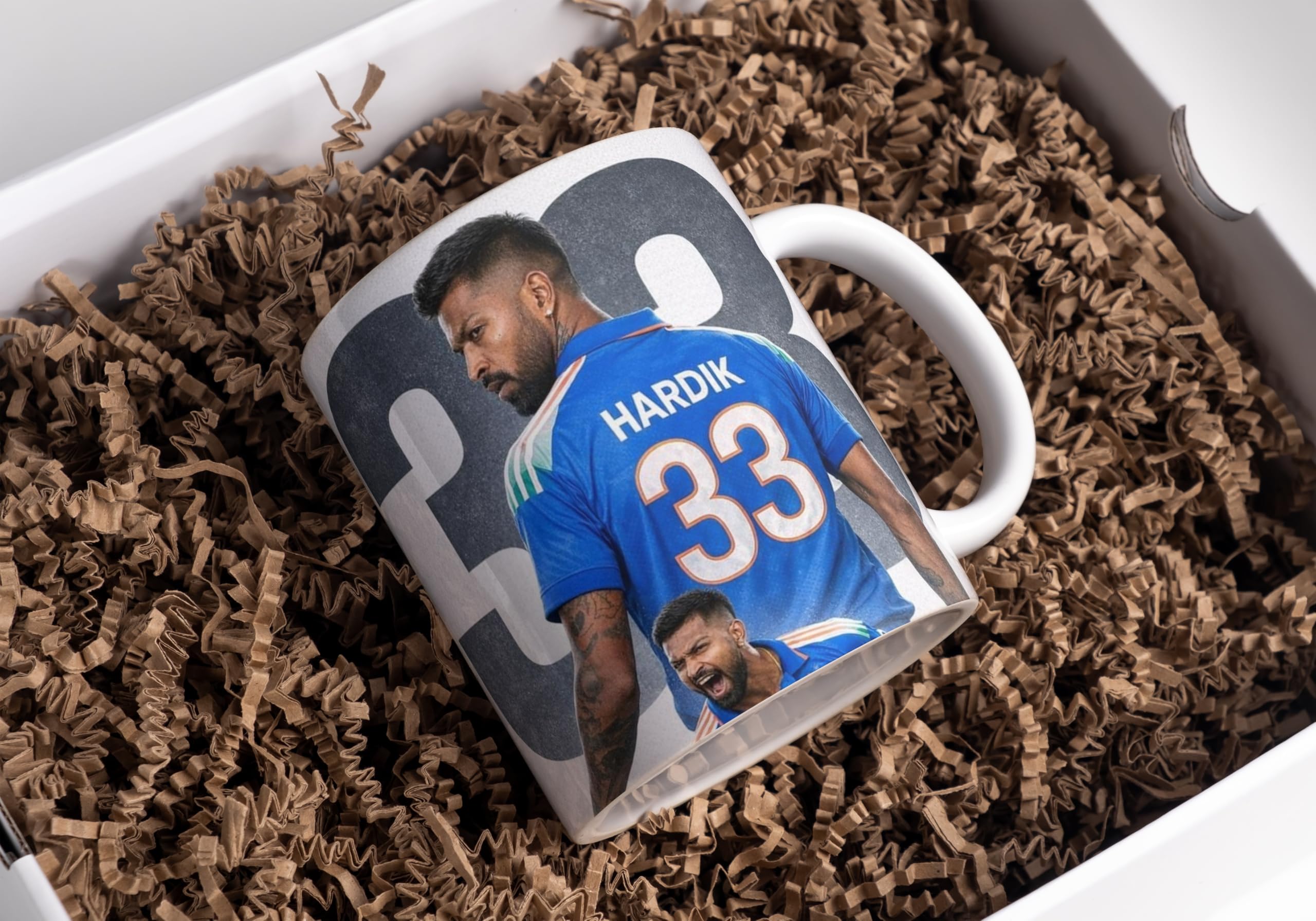 Naksh Enterprise Cricket Star Signature Printed Ceramic Coffee Mug Player Autograph Design Sports Theme Tea & Coffee Cup for Cricket Lovers Collectible Gift Mug for Friends (Hardik-4)