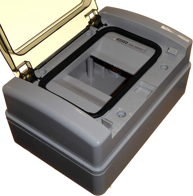 4 Module IP65 DIN Rail Enclosure Box with Door Outdoor Weatherproof Ideal for Consumer Unit RCD Contactors Timers etc