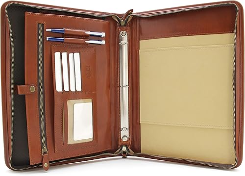 Noda Carpeta portafolio con cremallera, organizador de documentos de currículum de entrevista. Soportes internos para almohadillatableta (hasta 10.1