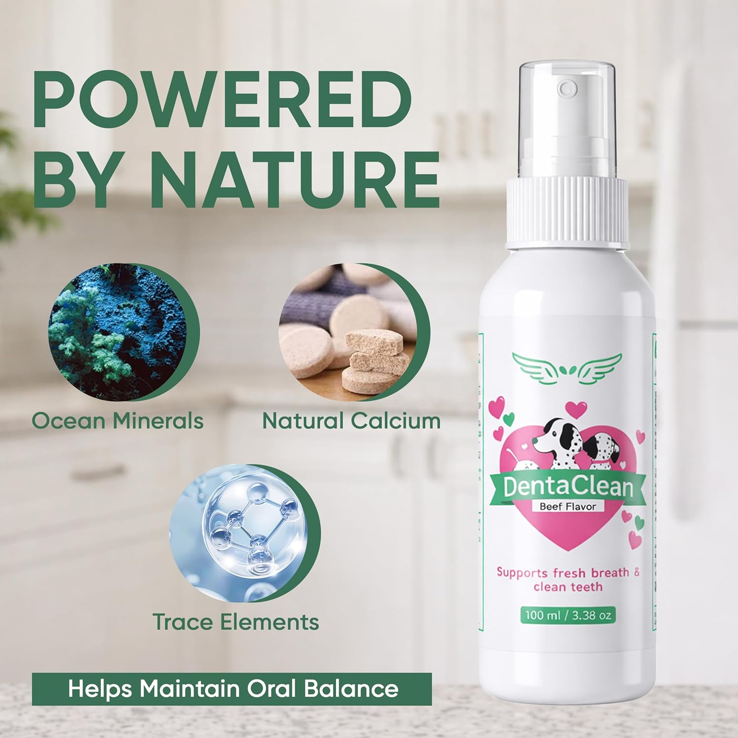 Milolabco Advanced Dental Spray, Natural Source Of Minerals That Helps Minimize Tartar Buildup, Freshens Breath, for A Healthy Balance Of Oral, Supports Oralhygiene, Gums & Oral Health for Dogs, 100ml