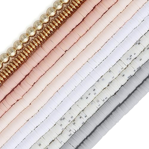 BOCAR - Juego de 10 hilos de cuentas de arcilla de 0236 pulgadas cuentas planas de vinilo hechas a mano arcilla polimérica 2 hilos de cuentas disponible en Yaxa Colombia