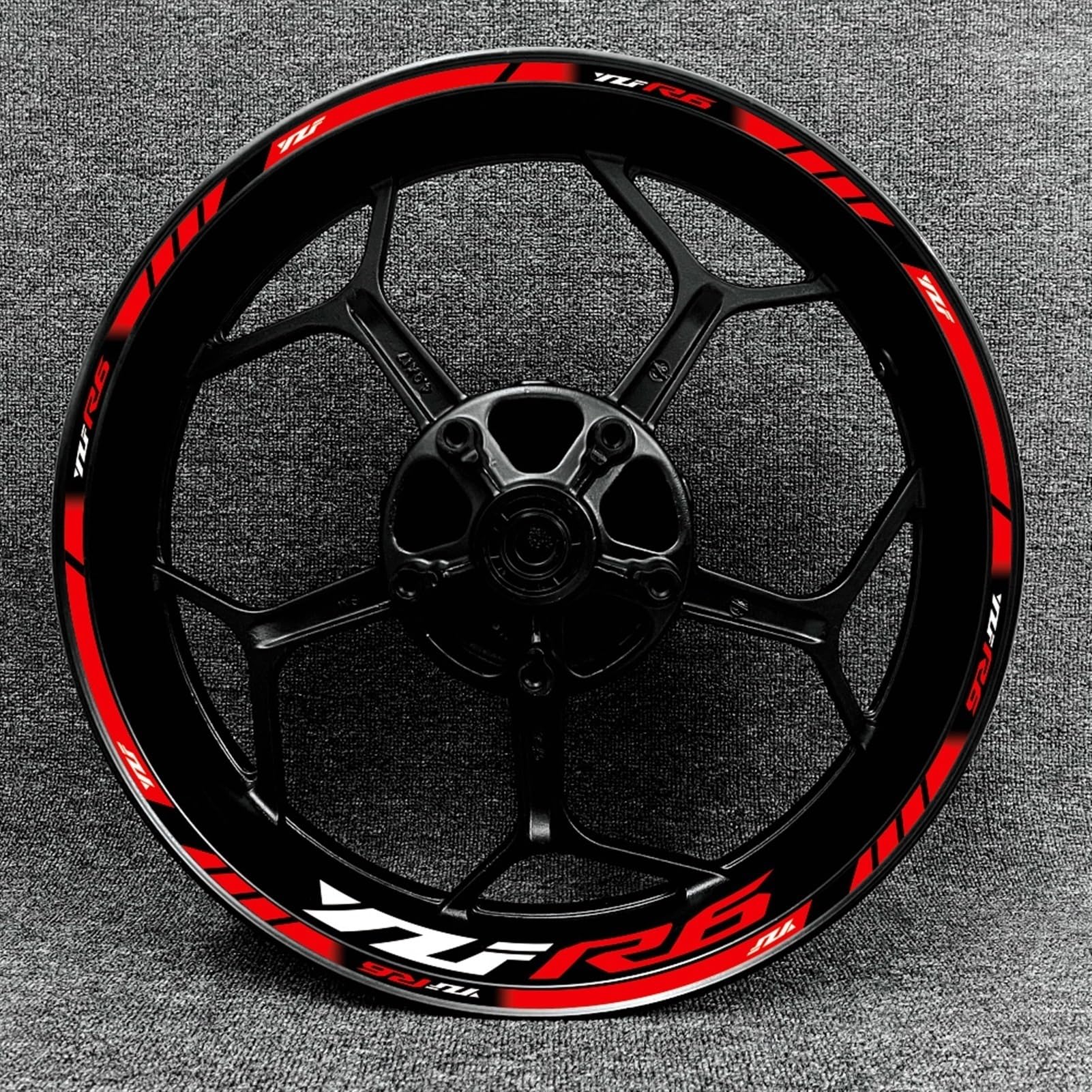 Motorcycle Racing Equipment Accessories Wheel Tire Rim Adhesive Reflective Decal Sticker for Yamaha YZF R6 Decorative(Color1)