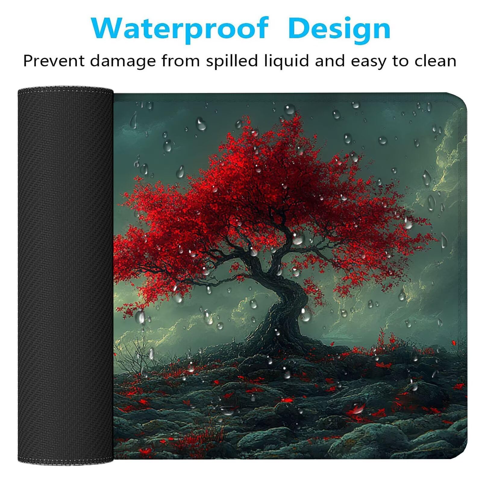 Podkładka pod mysz Księżyc XXL Mangrove Podkładka pod mysz 1600 x 800 x 4 mm Podkładka pod mysz do gier, duża wodoodporna antypoślizgowa podkładka na biurko, podkładka pod mysz szyte krawędzie dla