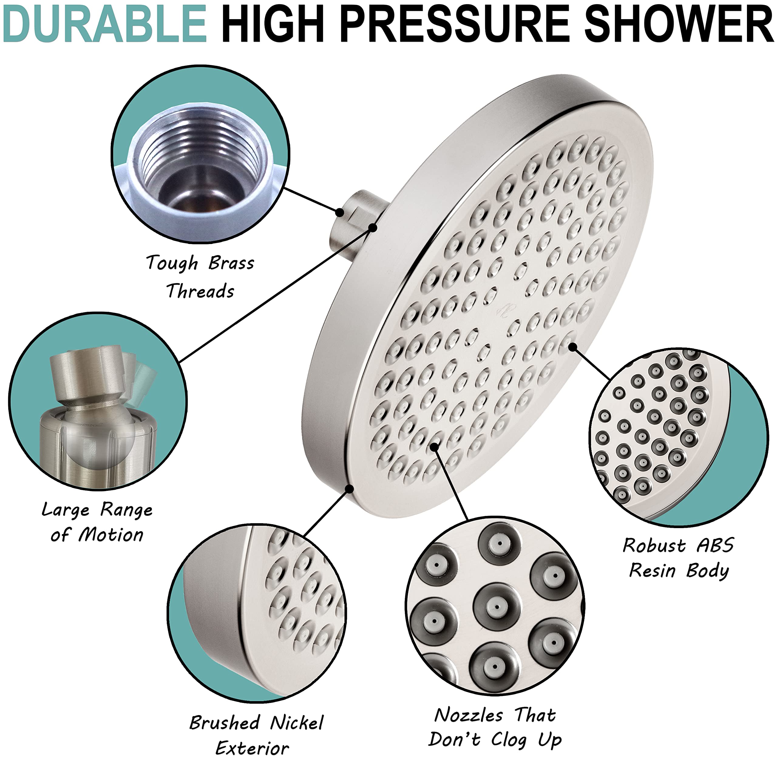 Snapklik.com : Aqua Elegante High Pressure Rain Shower Head - 6 Inch ...