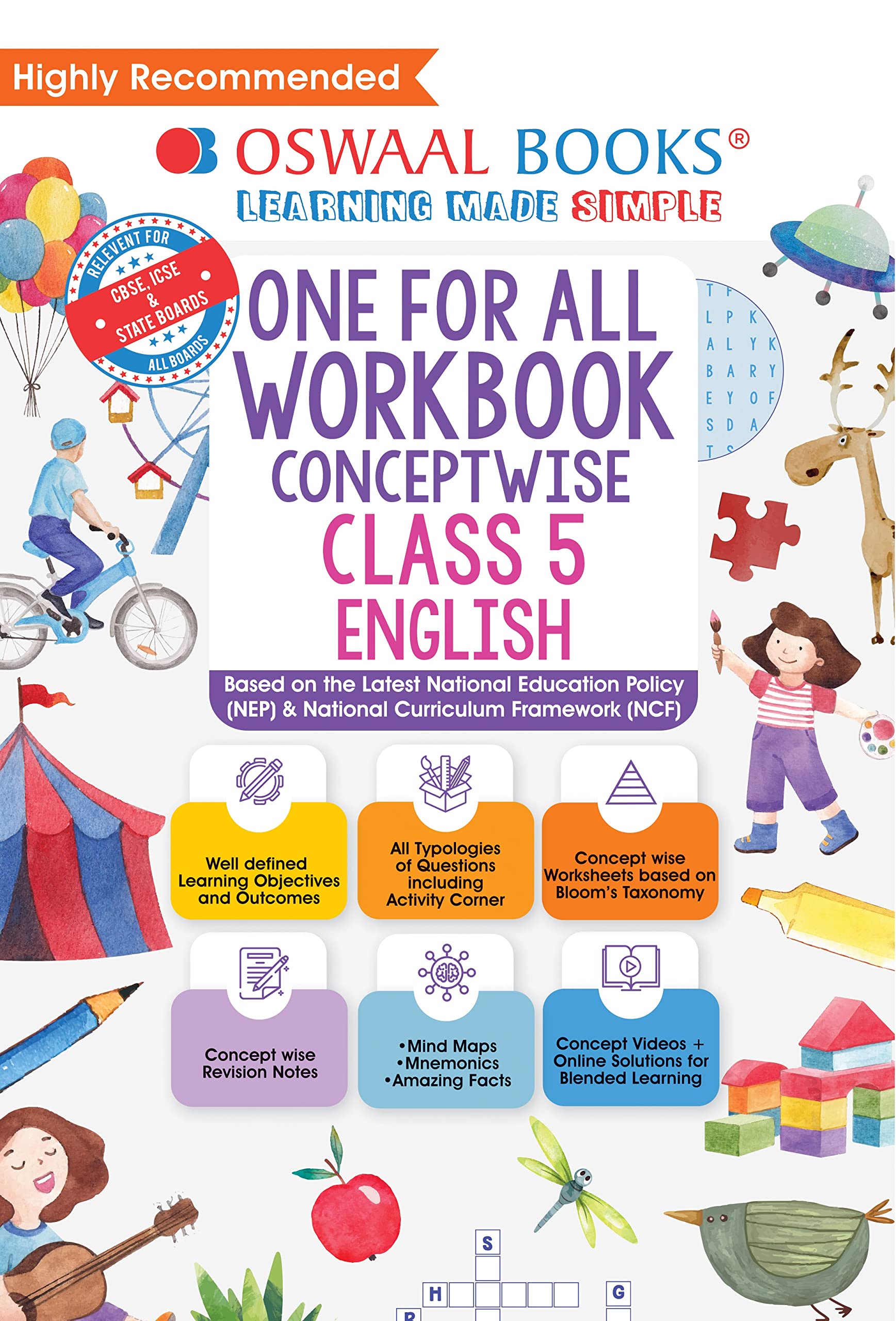 Oswaal One For All Workbook, Class-5, English (For Latest Exam)