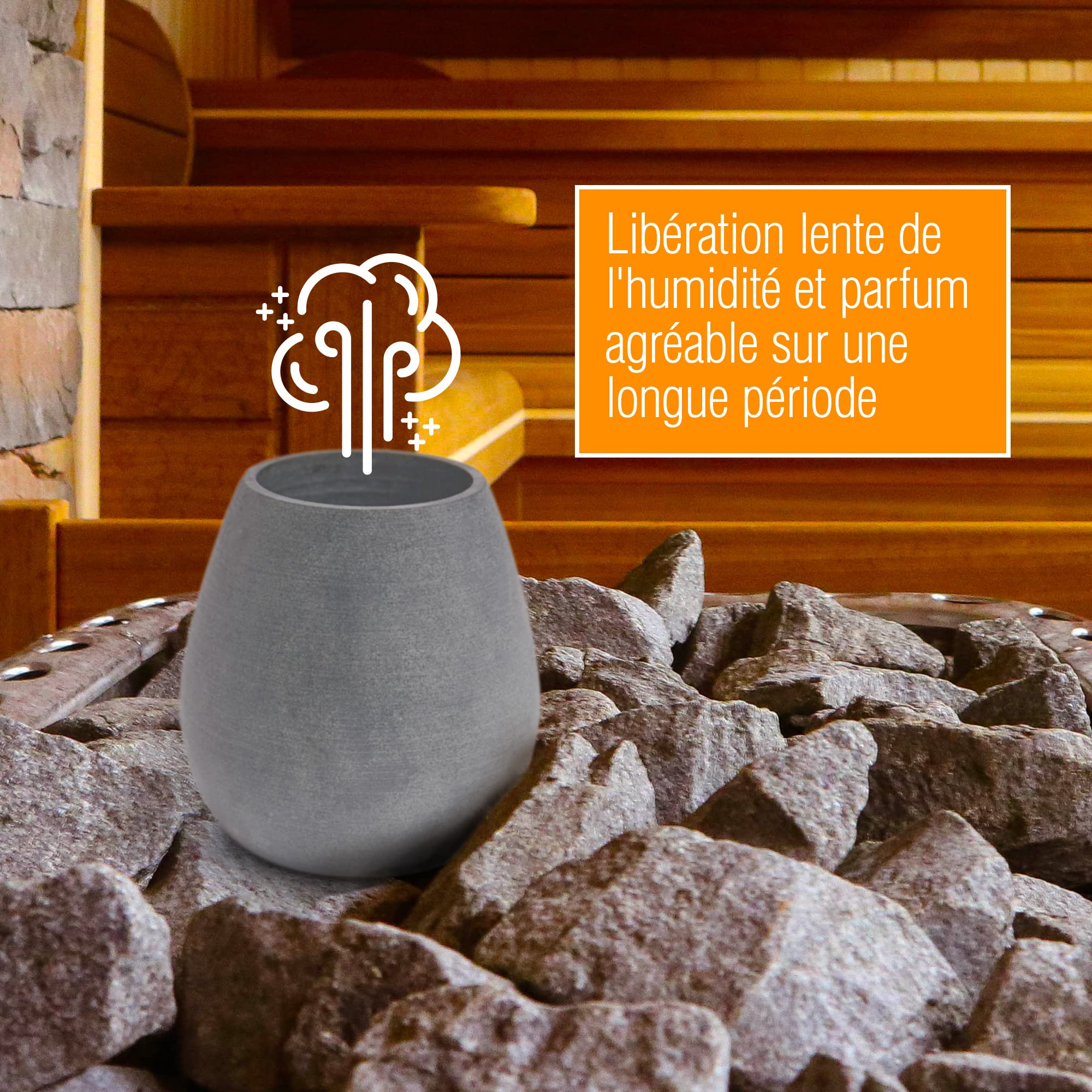 Œuf de sauna en stéatite naturelle - Bol aromatique pour infusions et cristaux de menthol