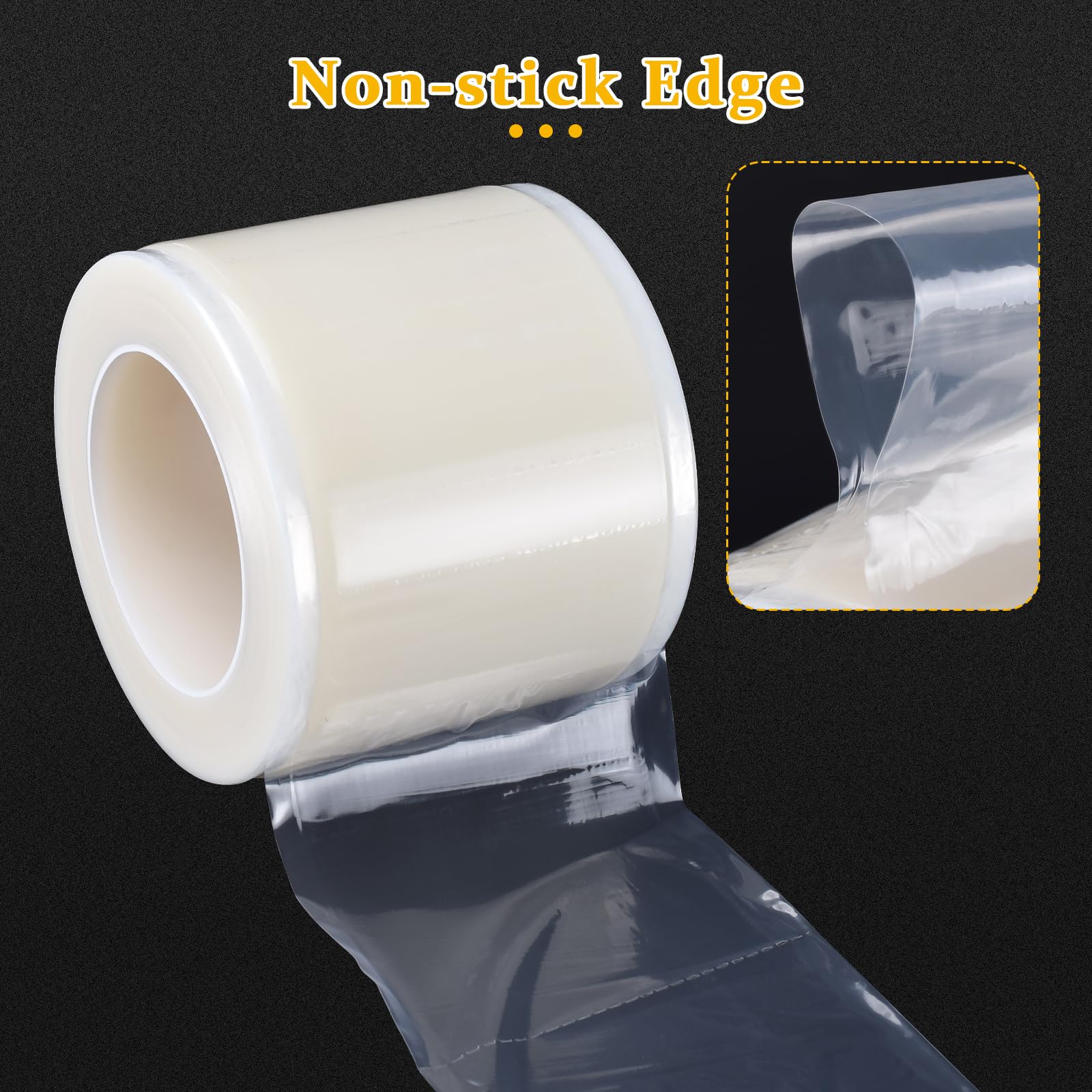 1200pcs Barrier Film Roll Disposable Tattoo Barrier Film Dental Barrier Film Perforated Adhesive Barrier Tape Sheets Tattoo Supplies (Light Yellow)