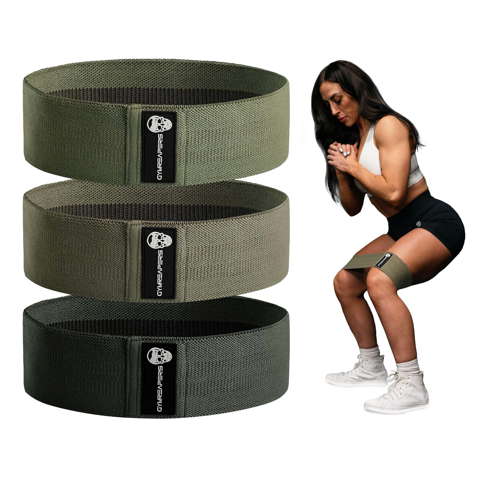 Hip Bands for Booty Workouts | Non Slip Fabric Band Set with 3 Levels - Resistance Bands for Legs & Hip - for Men & Women
