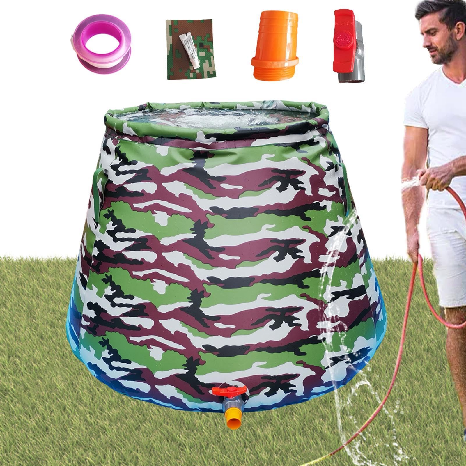 Depósito De Agua Plegable Y De Espesor Reforzado | Tanque Plegable Para La Recogida Y El Almacenamiento De Agua De Lluvia Para Camping, Senderismo, Mochilerismo,