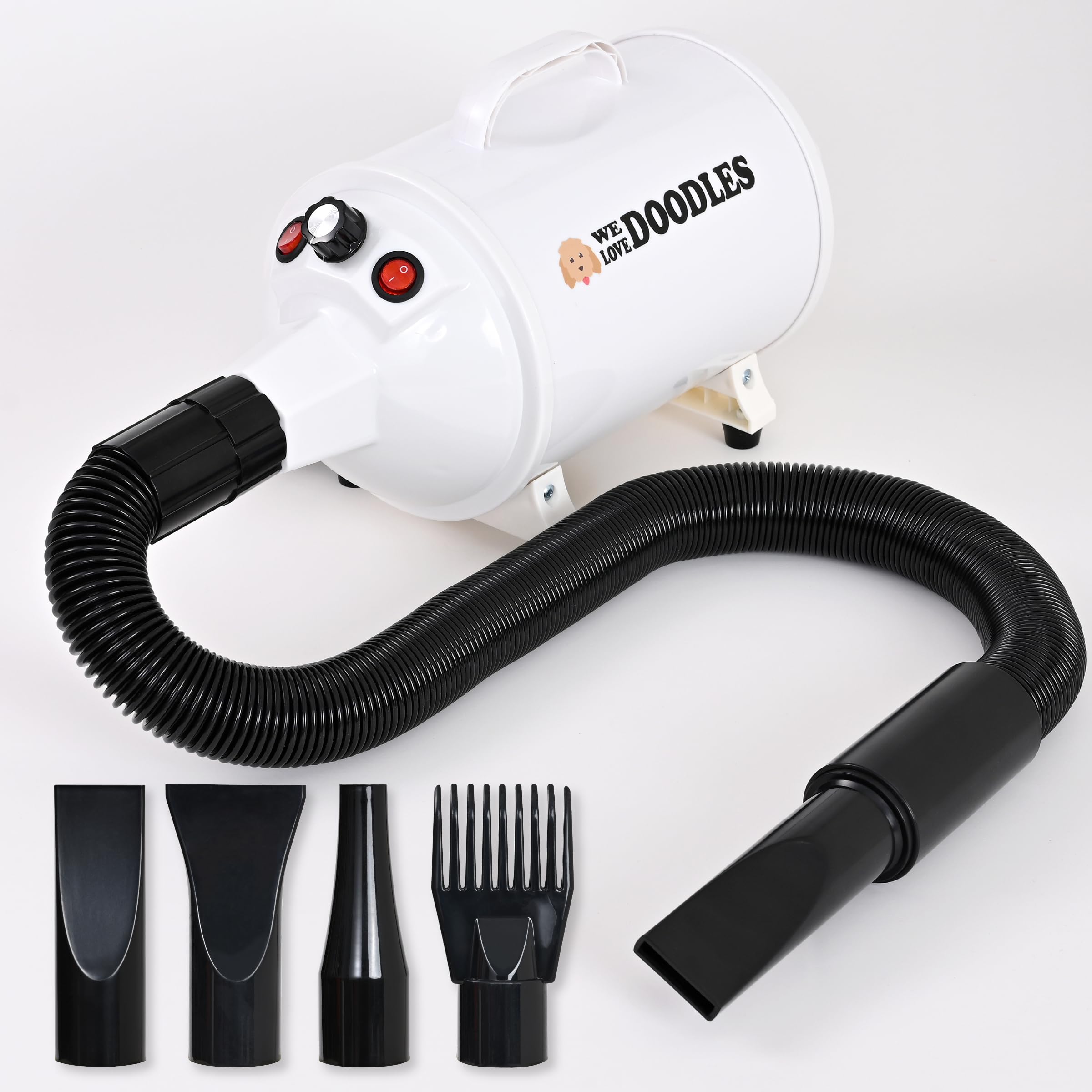 We Love Doodles Dog Dryer with Adjustable Speed & Temperature Control - High Velocity Hair Dryer, Pet Blow Dryers for Dogs, Blow Dry Quickly & Blow
