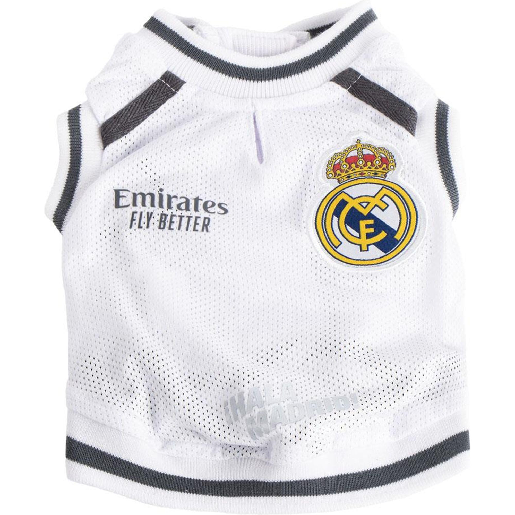 Koszulka dla psa Real Madrid - oficjalna odzież dla zwierząt domowych, miękka, lekka i oddychająca, wygodny krój, idealna dla małych, średnich i dużych psów
