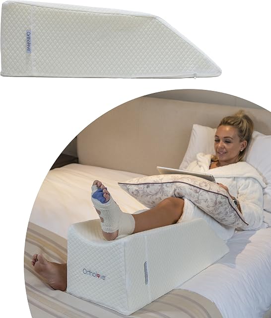 Ortholove Swelling Reduction Elevator - Orthopaedic Elevating Memory Foam Leg Rest Pillow - Surgeon Designed - Reduces Back Pain and Improves Circulation - Includes Removable Cover