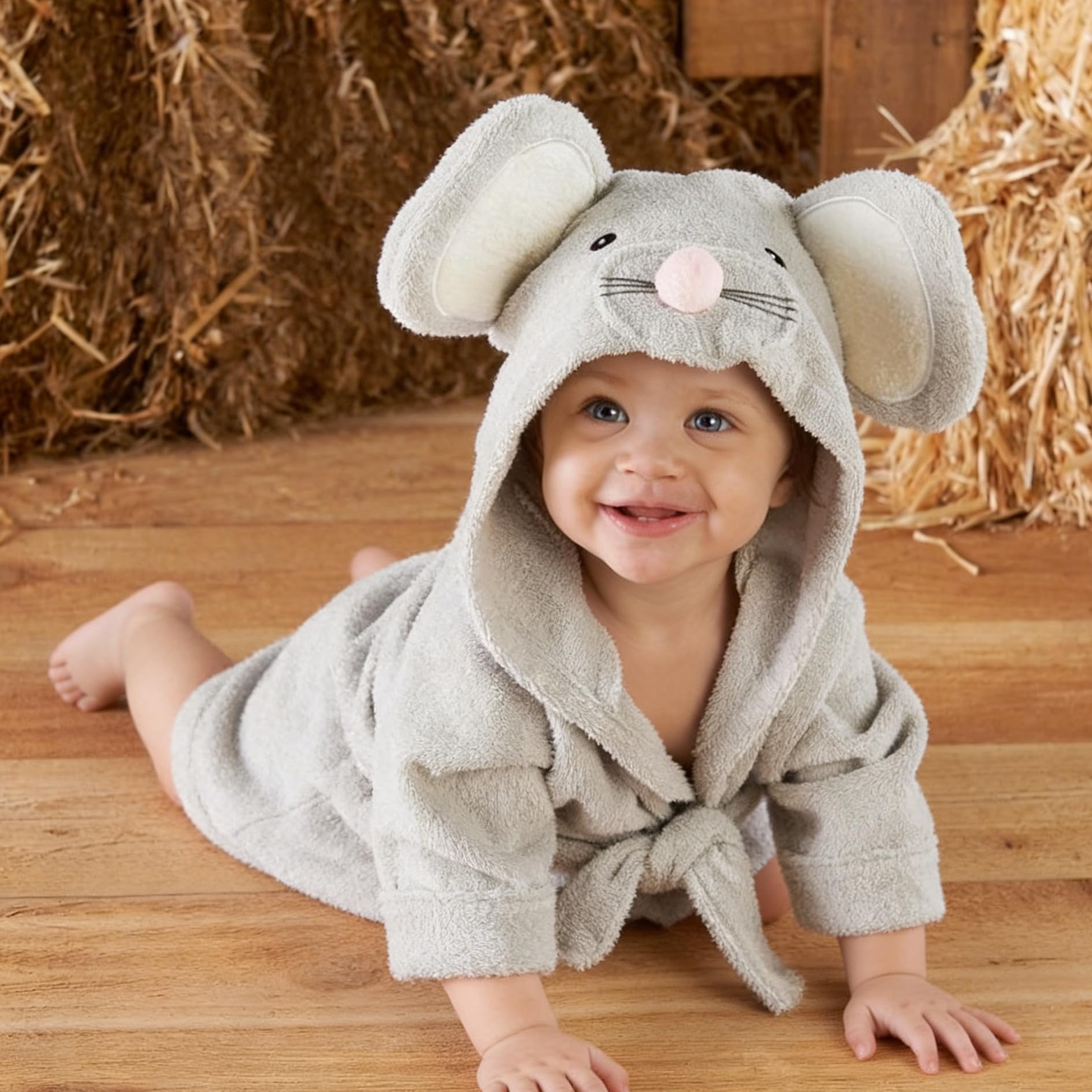Baby Boy Bathrobe Hooded Towels Unisex Infant Bath robe Towel For Toddle Terry Ultra Absorbent Durable Blankets