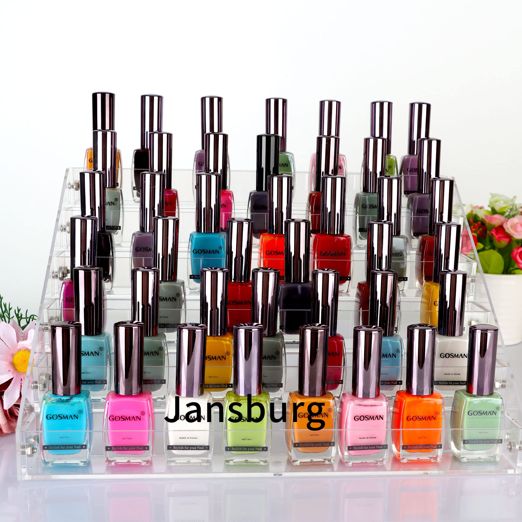 JANSBURG Nail Polish Organizer Ink Rack Holder Table Stand 6 Layer Acrylic Polish Holder Clear Paint Bottles Holder Essential Oil Storage Display Stand on the Table or Desk 1