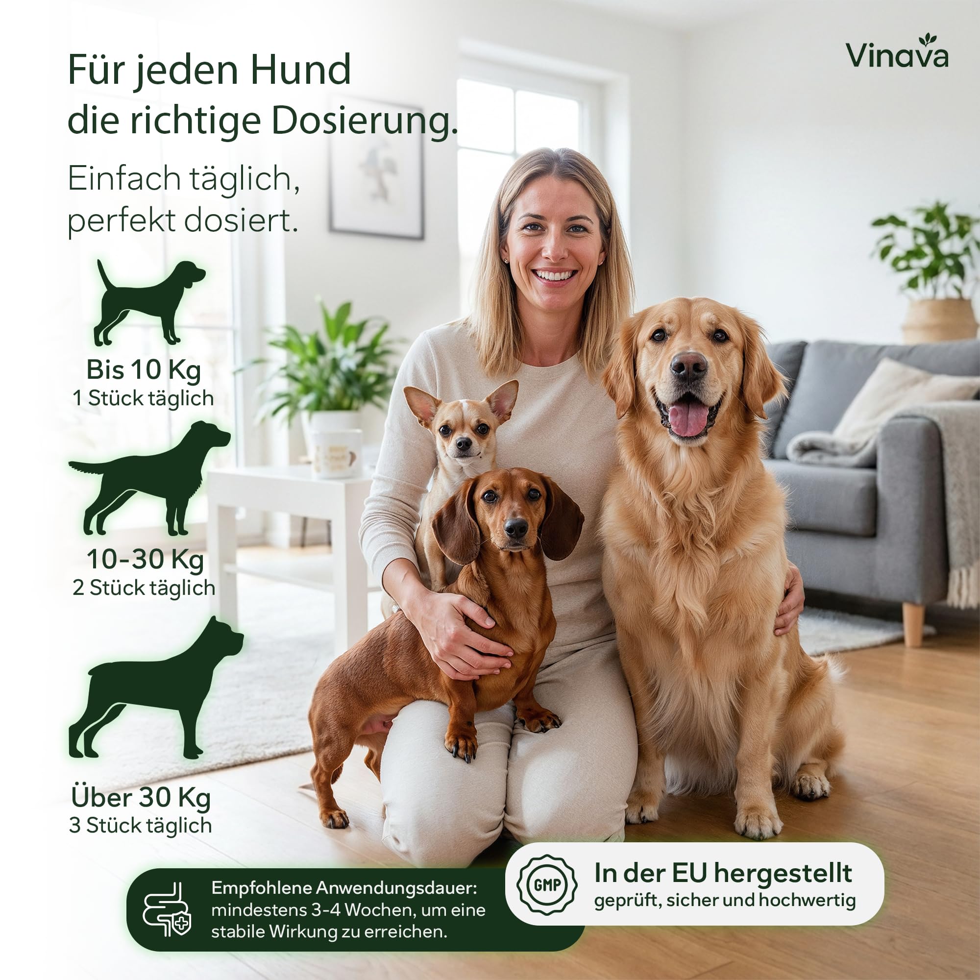 FloraCare+ Probiotika Hund – Darmkur bei Durchfall, Blähungen & Sodbrennen | Darmflora aufbauen & Magen-Darm stärken | Präbiotika + Probiotika für Hunde | Magenschutz & Darmwohl | 60 Stück