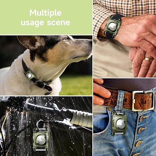 Miniatura 6 de IP68 - Funda impermeable para Airtag para collar de perro 1 unidad Soporte para collar de perro de TPU duro de protección completa con mango