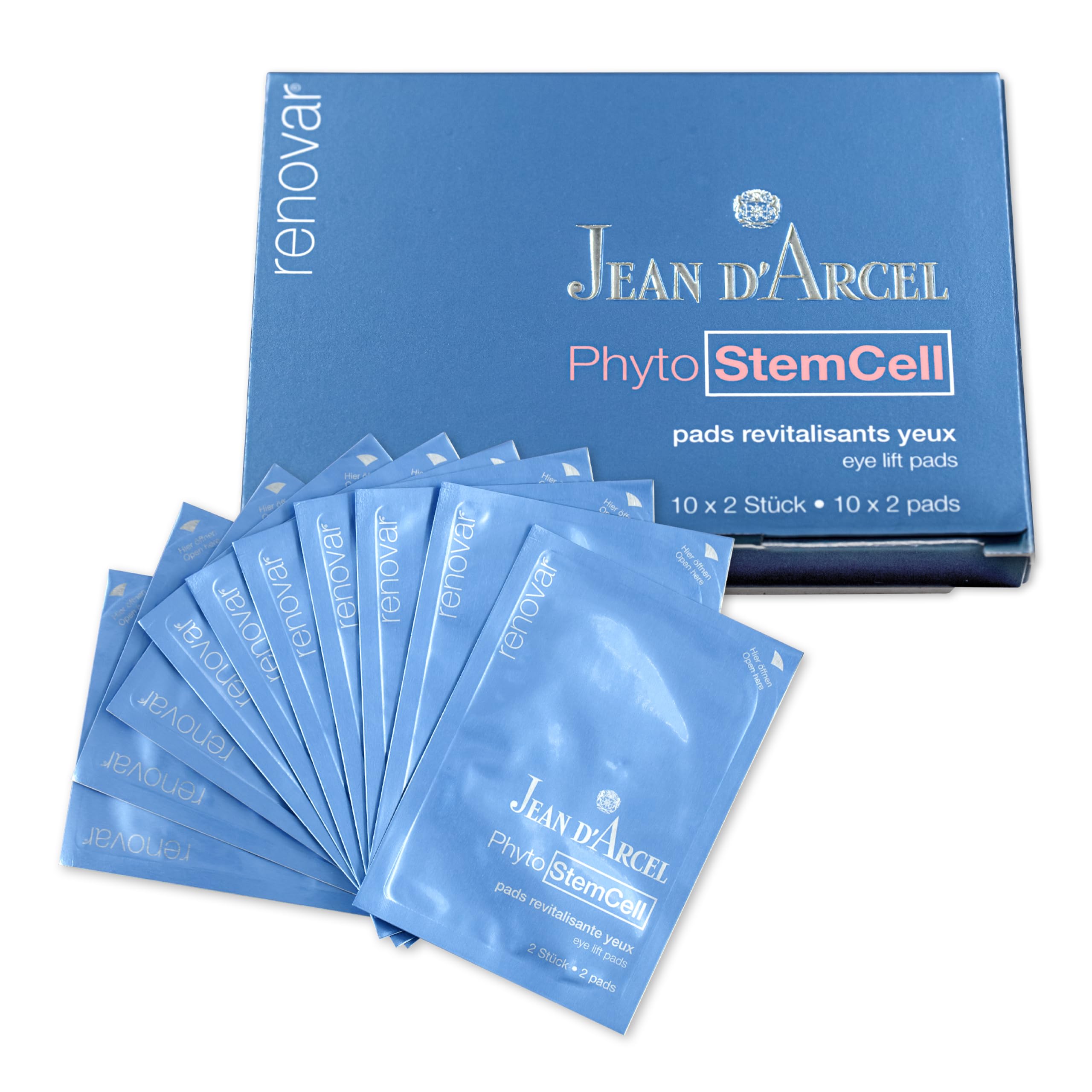 JEAN D'ARCEL RENOVAR Augenpads – Phyto StemCell Revitalisante Augenpads, Erfrischende Augenpads mit Anti-Falten Sofort-Wirkung