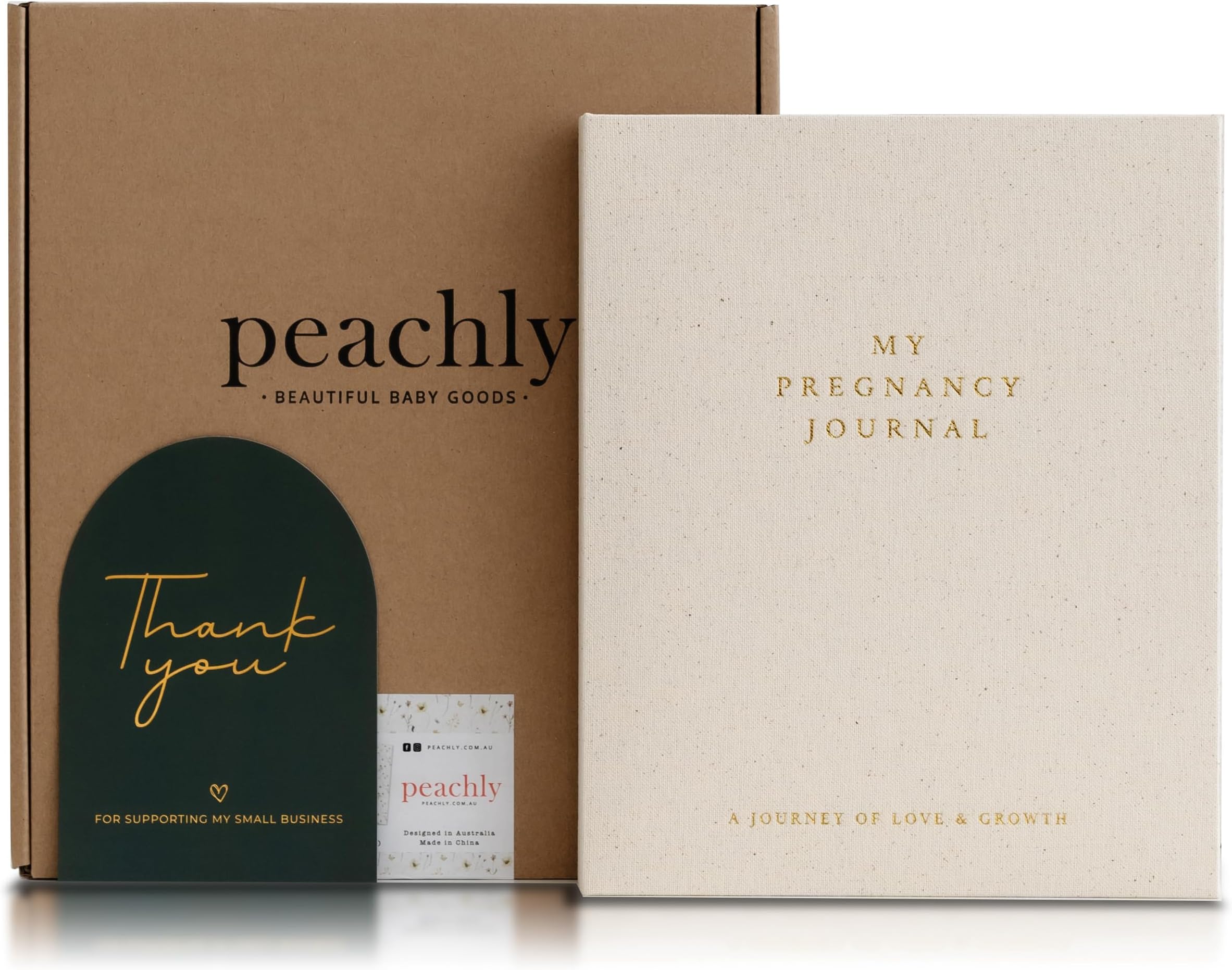 Peachly Pregnancy Journal - Linen Pregnancy Book to Capture Every Milestone - Pregnancy Must Haves - Baby Book Keepsake Pregnancy Journals For First Time Moms and Experienced Moms