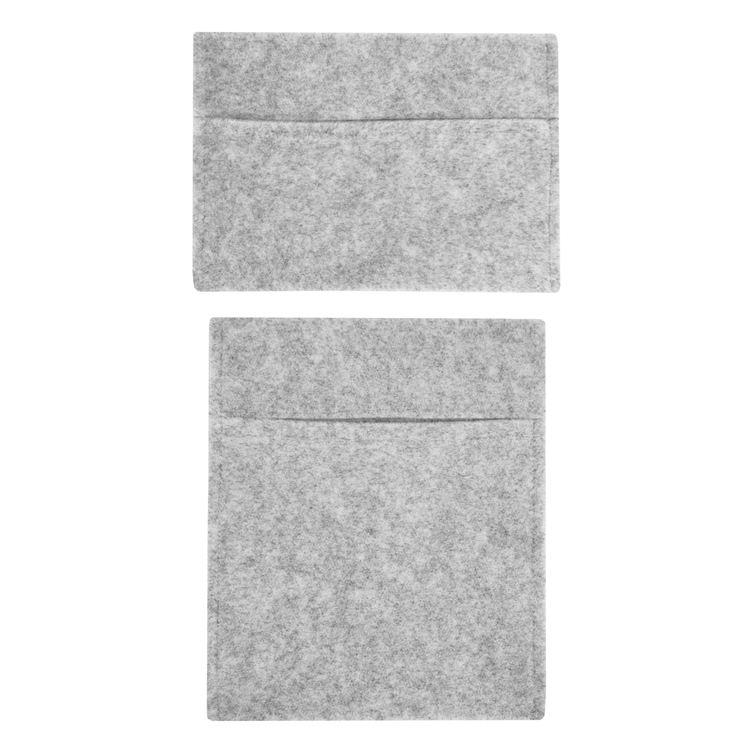 Fabric Storage Pouches 2 Pack 2 Sizes Silver Grey Car Motorhome Camper Van Matching Lining Tool Paperwork Document Pocket Organiser Holder Accessories Portable Fixed 100% Polypropylene 3mm Thick