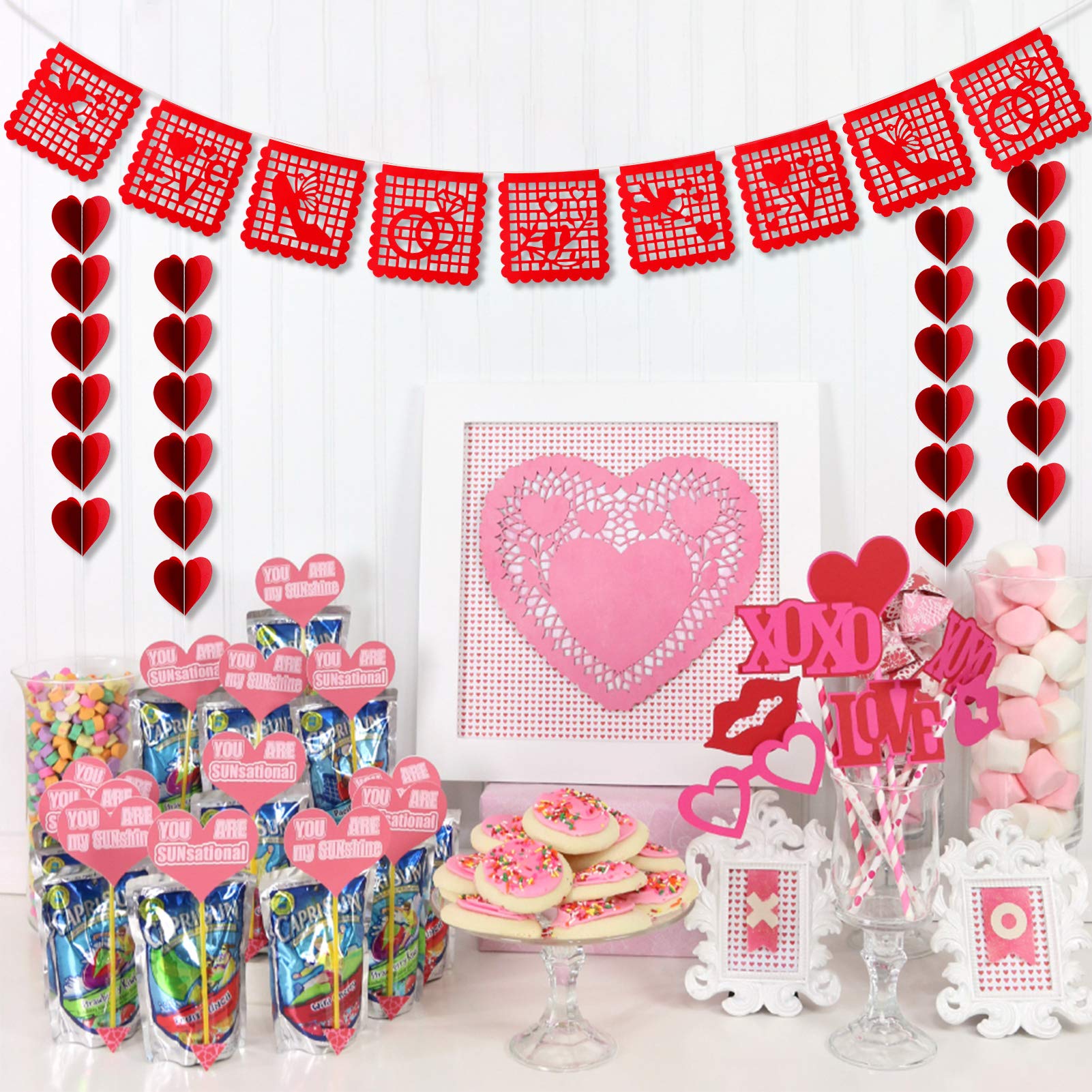 Juego De Decoración De Globos De Corazón Rojo Para El Día De San