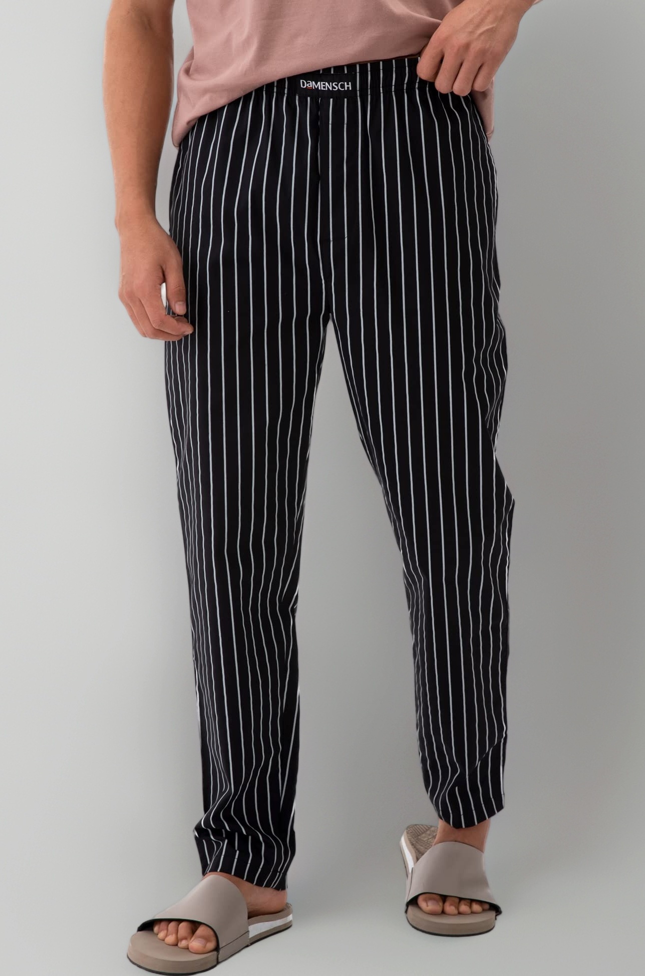 DAMENSCH Regular Fit Cotton Blend Woven Casual Style Pyjama Dual Pockets Breathable Microfibre Waistband Anti-Bacterial Stretchable Soft Comfortable Pyjama For Men