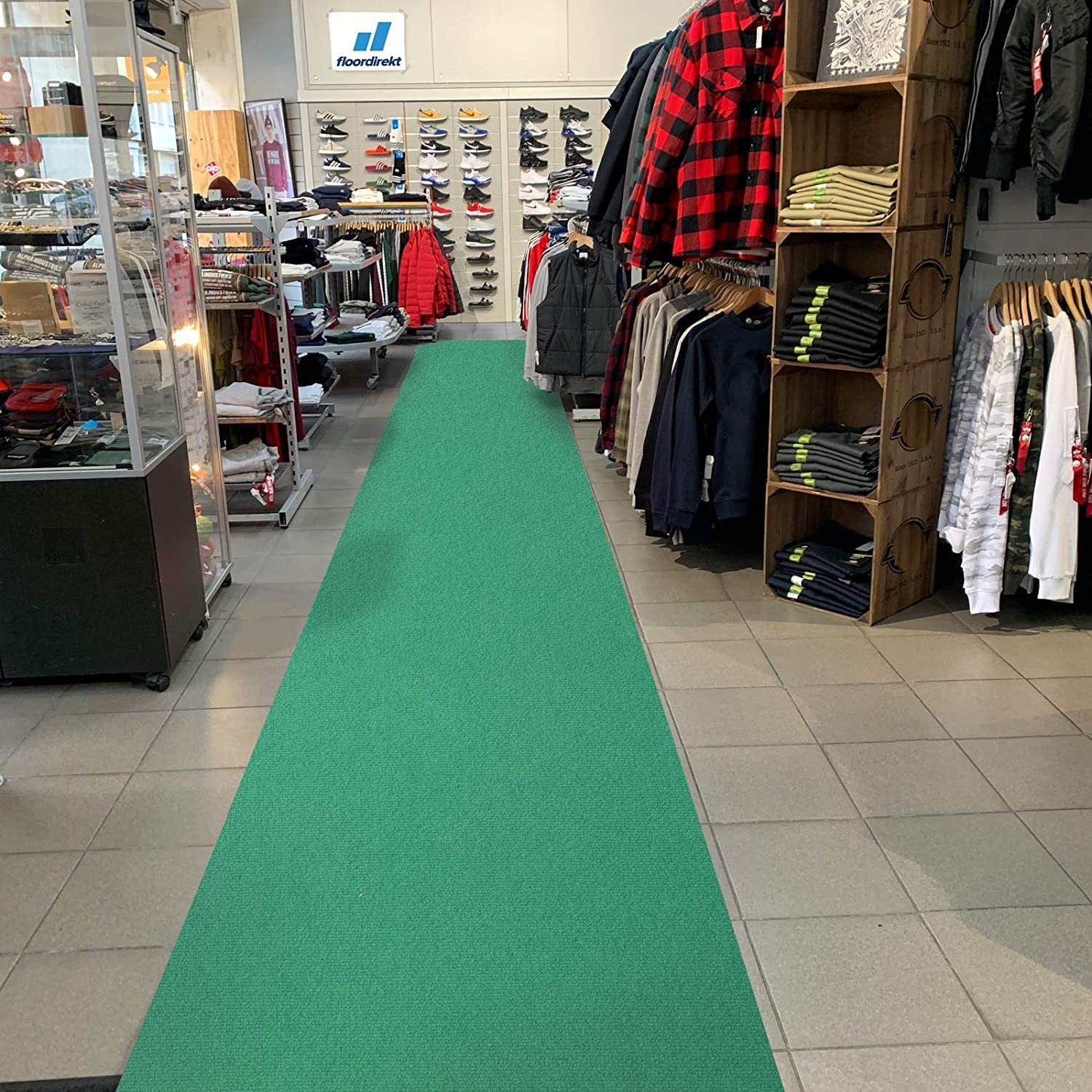 KARAT Tappeto per eventi e saloni su misura, Sintra (verde, 100 x 2000 cm)