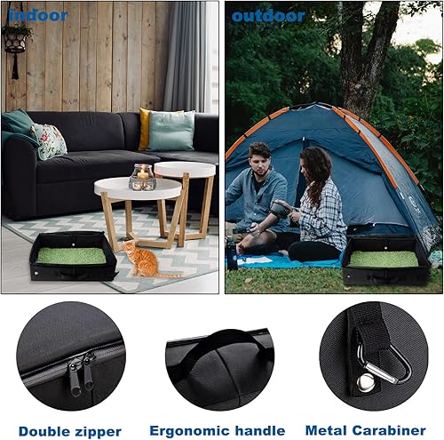 Miniatura 4 de Caja de arena portátil de viaje para gatos con tapa, a prueba de fugas, impermeable, plegable, para gatos, artículos esenciales de viaje, hotel