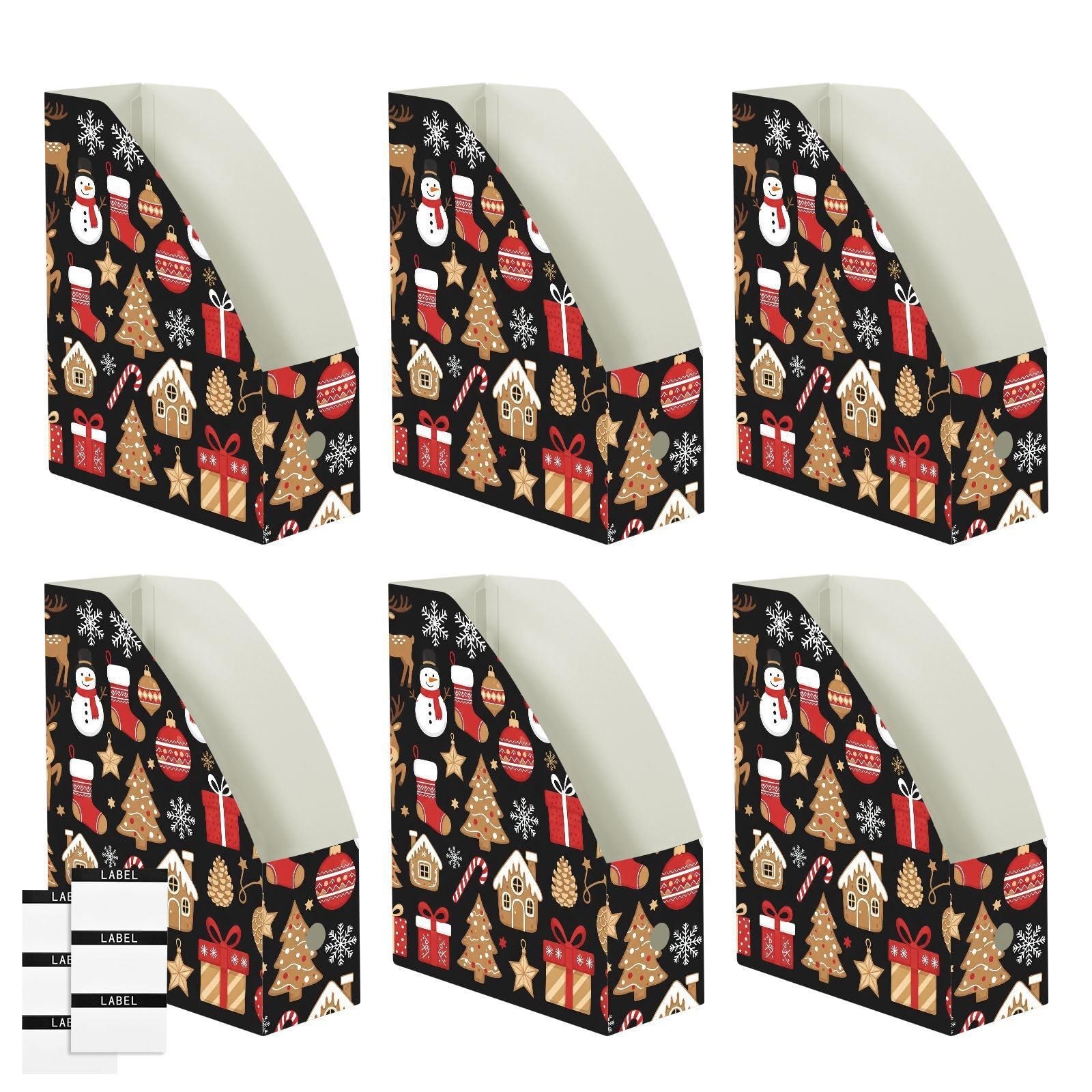 Cartone animato Natale nero File Organizer con archiviazione verticale