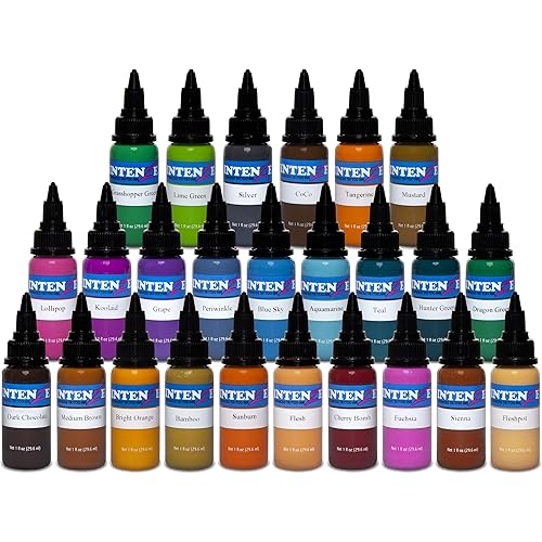 Intenze Color Tattoo Ink Sets 1 oz (25 Color Tattoo Ink Set)