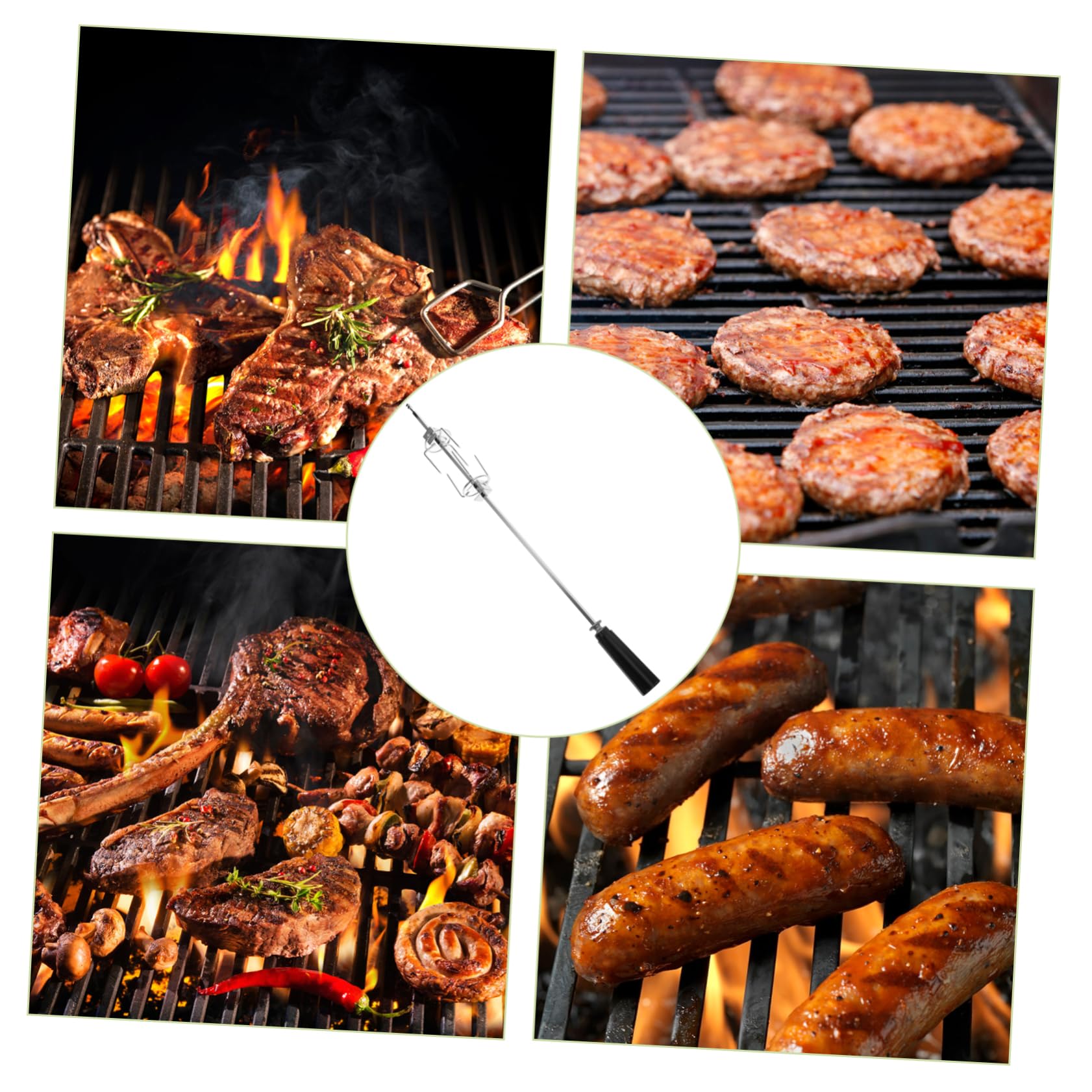 Pratico Forchettone Per Barbecue Allaperto in Acciaio Inox Con Morsetto Per Spiedini Spiedini Piatti Per Pollo Arrosto Gadget Da Cucina Per Feste Di Cucina