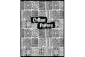 Collage Papers: 50 Original Black, White, and Grey Pattern Prints