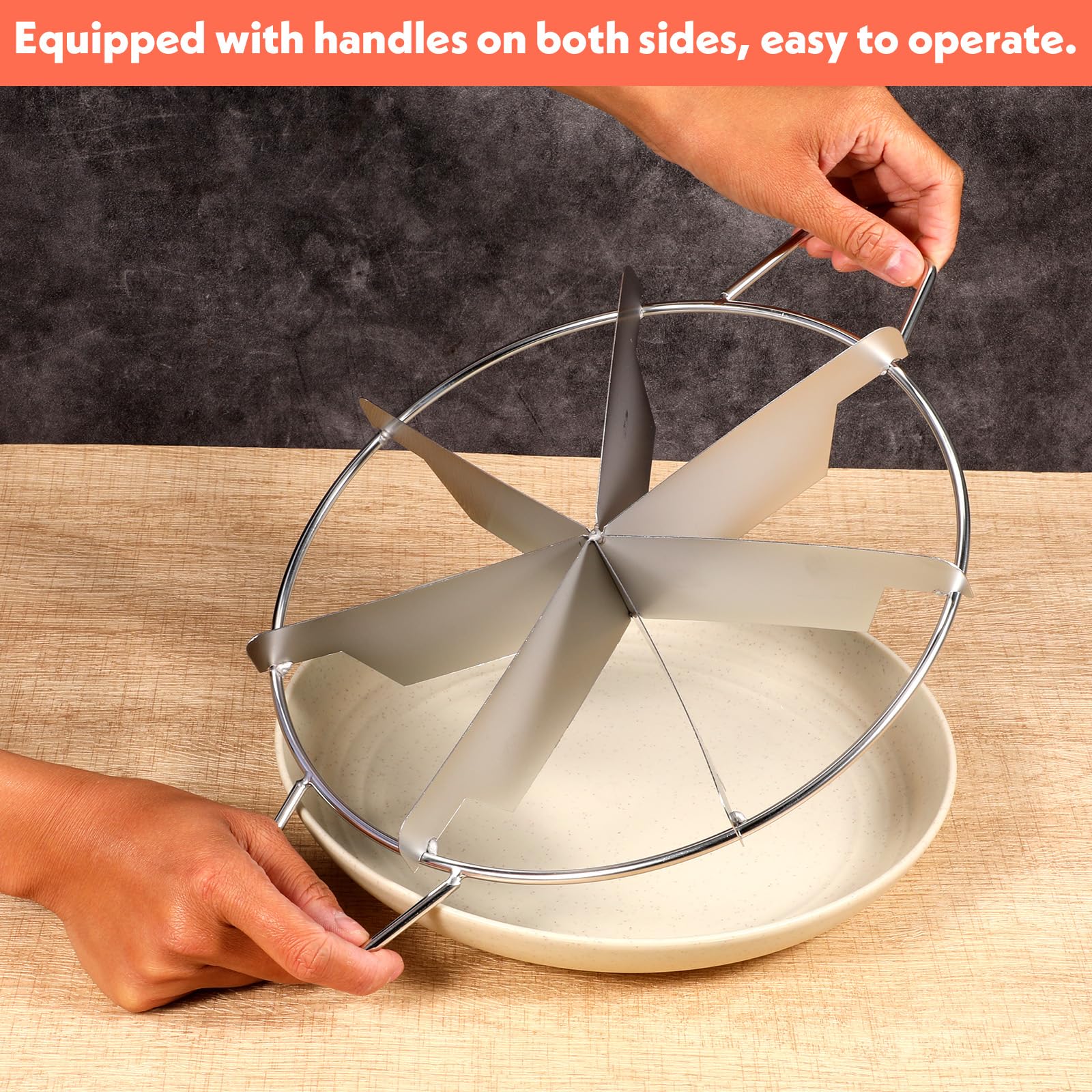 Lot de 2 emporte-pièces à tarte 8 tranches et 7 tranches – Trancheuse à tarte en acier inoxydable de 34,5 cm et coupe-gâteau au fromage, trancheuse à gâteau de qualité commerciale pour des tranches