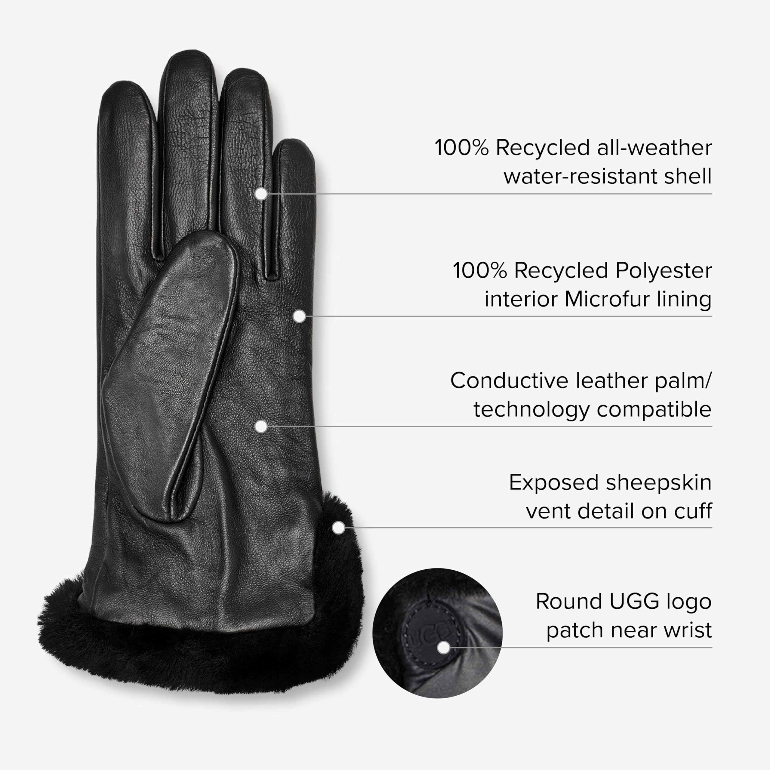 UGG 手袋Sheepskin Vent Glove UGG Women's Sheepskin Vent Glove, Black, Small : Amazon.sg: Fashion