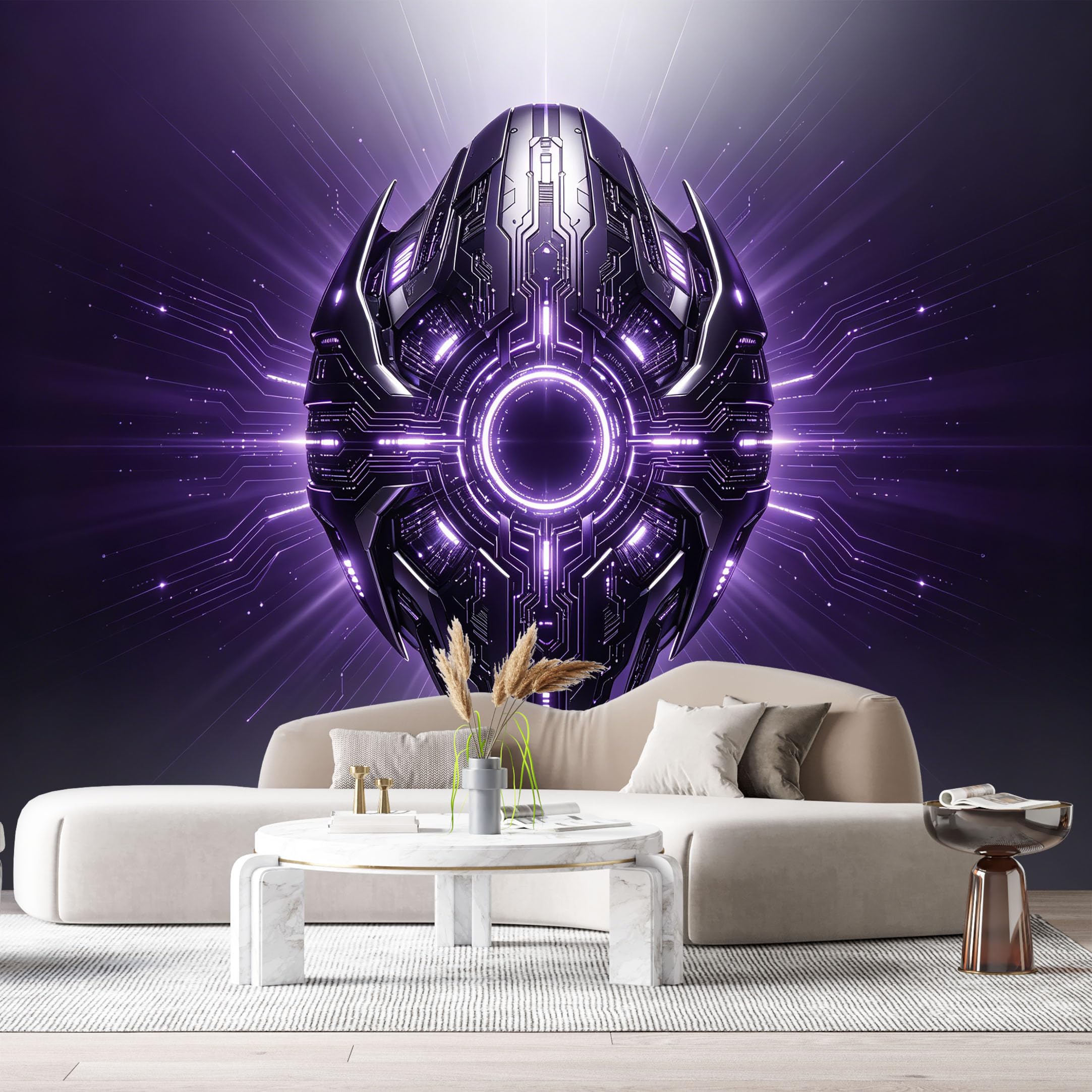 Custom Size Wall Murals Futuristic Cyber Core Abstract Modern Geometric 3D Light Rays SelfAdhesive Wall Fabric Removable Large Wallpaper Photo for Living Room