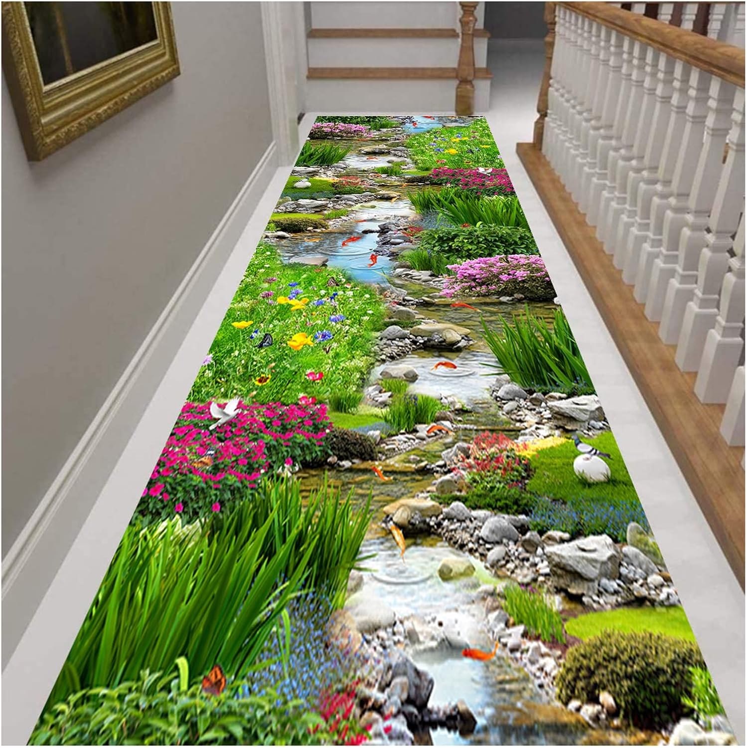 Siunwdiy Extra Long Hallway Runner Rug, Rubber Backed Very Long Hallway