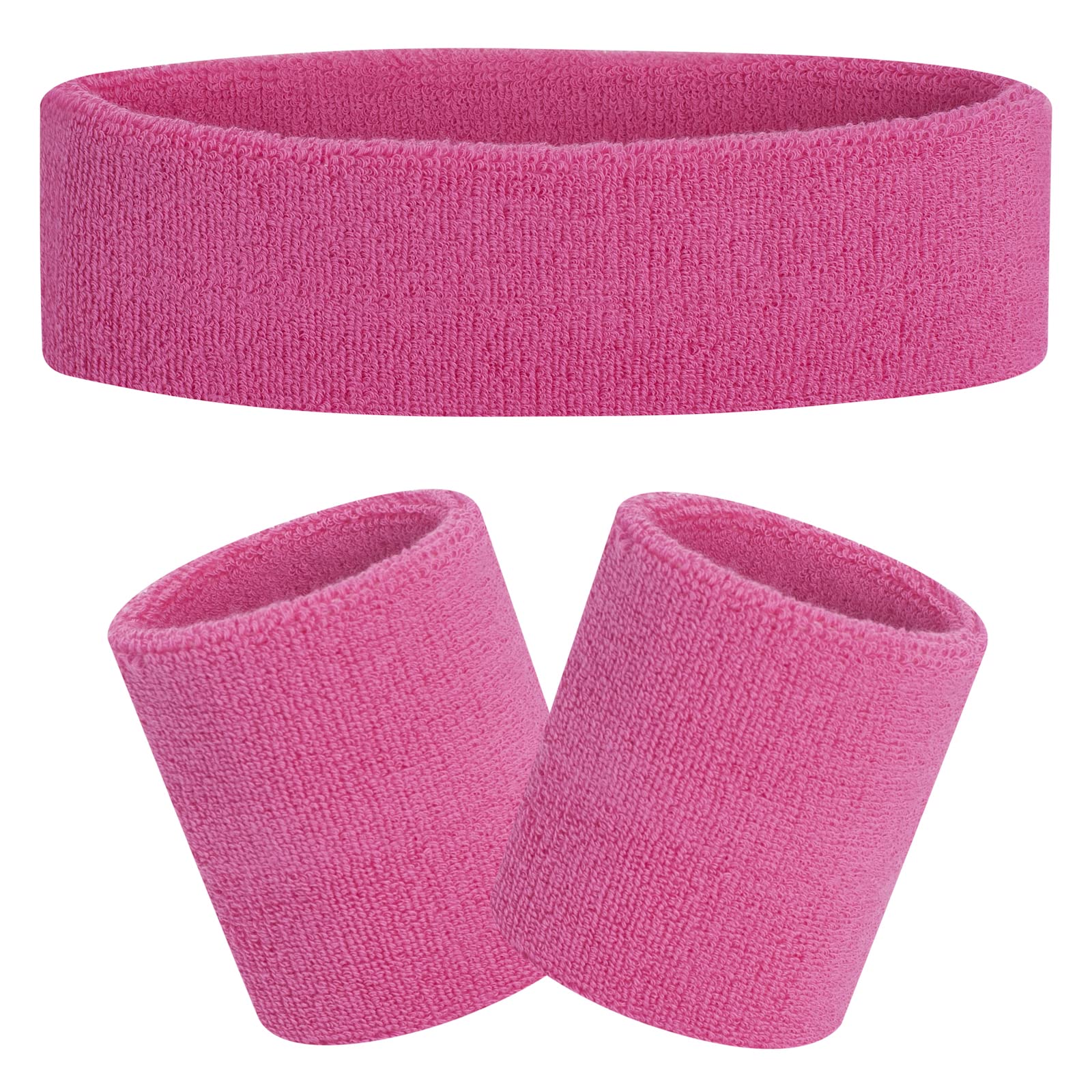 FACATHSweatbands Set, Headband and Wrist Sweatbands Cotton Sweat Band for Athletic Men and Women, Sports Headbands for Fitness Yoga Running