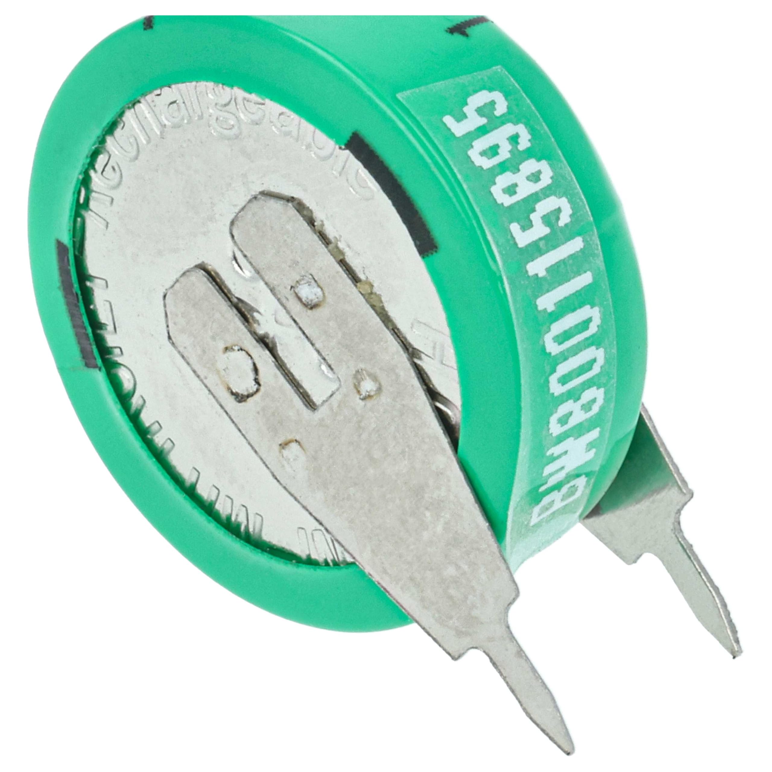 vhbw 100x NiMH Batería de botón de Repuesto Tipo 1/V80H 2 Pines 80 mAh 1,2 V Compatible para lámparas solares, etc.