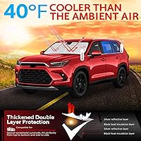 Vista 105 de KAYZT Parasol para parabrisas para Toyota Tacoma 2016-2025, plegable, accesorios de ajuste personalizado para ventana delantera