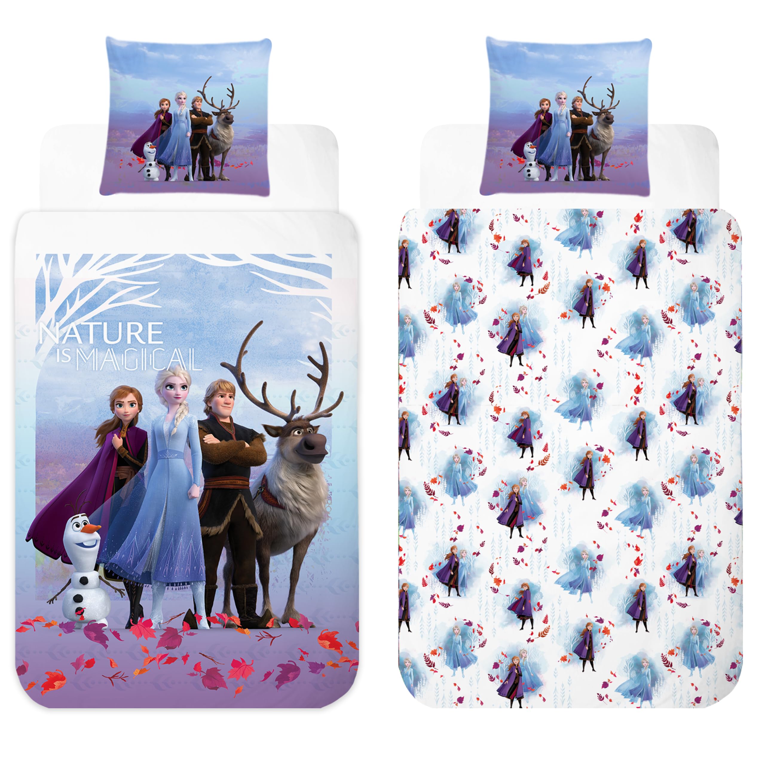 Funda nórdica La Reine des Neiges 140 x 200 + funda de almohada de 60 x 63