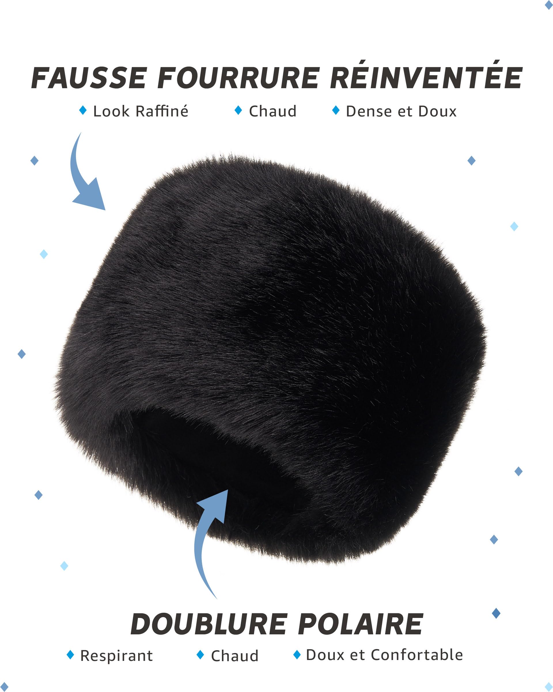 Futrzane Siberian Chapeau Cosaque - Bonnet Fourrure Femme - Chapka Russe Hiver