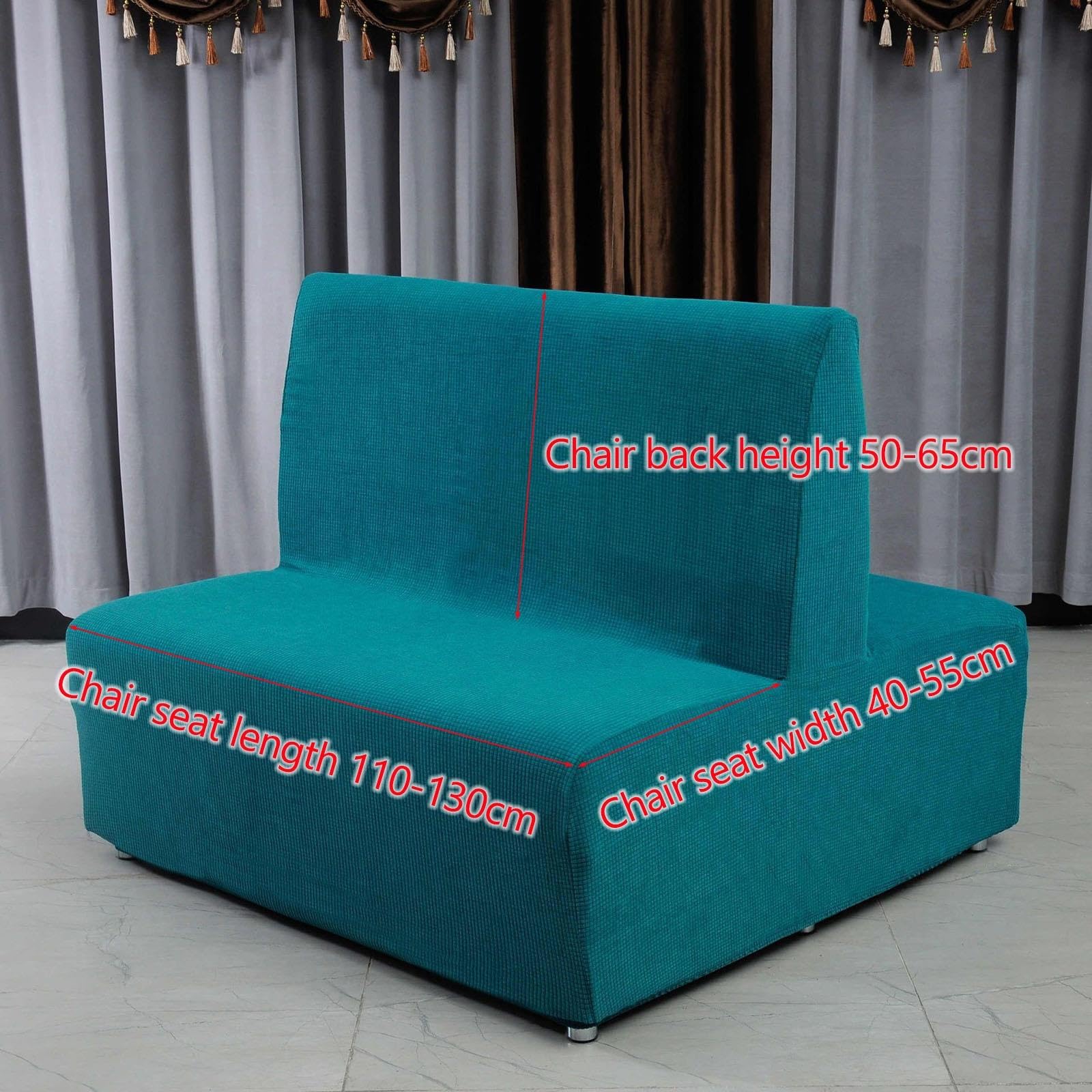 Funda Elástica Para Sillón Sin Brazos Patrón De Cuadros Con Fondo Elástico