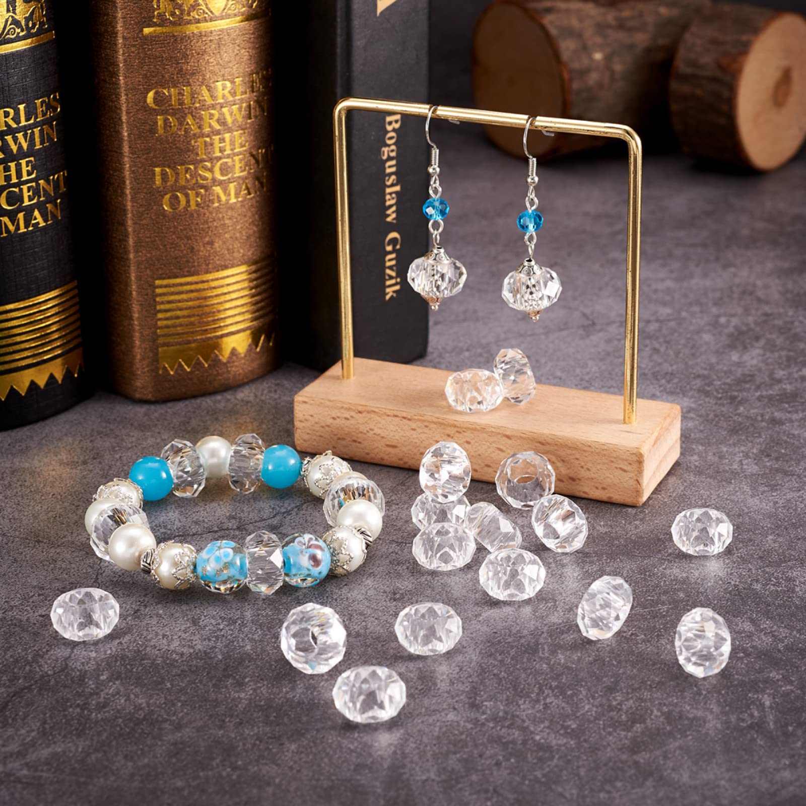 Beadthoven 100 Perline In Vetro Lampwork Con Foro Grande 5mm - Distanziatori Per Creazione Gioielli, Stili Misti
