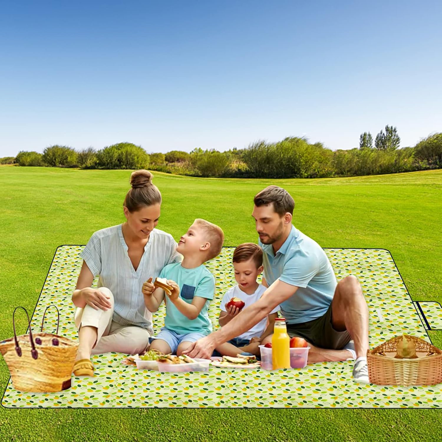 YEEPSYS Outdoor Picnic Mat Beach Blanket Foldable Portable Camping Blanket Waterproof Picnic Mat for Outdoor Lawn, Beach, Hiking, Park Grass, Travel, Camping, RVing, Outings(Green,57''x 79'') : Patio, Lawn & Garden