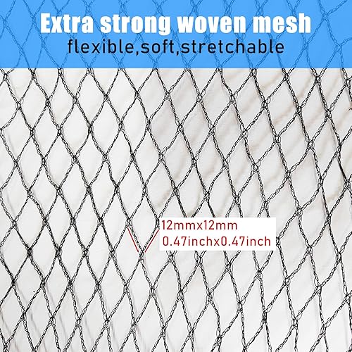 Miniatura 4 de Hlimior Cubierta de red de hojas redonda de 24 pies para piscina sobre el suelo, cubierta de malla de invierno con 16 clips de metal grandes, red de