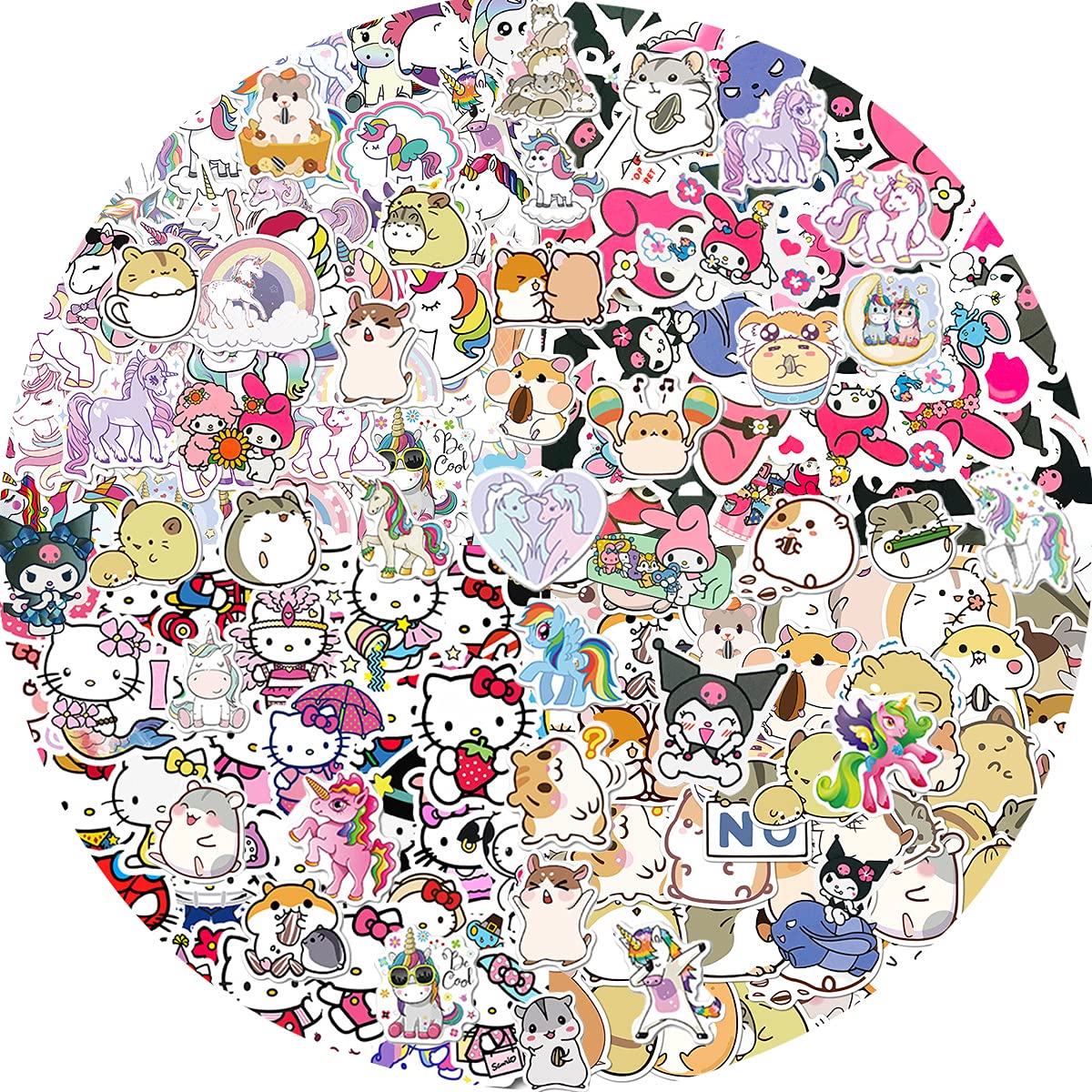 Cute Anime Stickers, 200 PCS/Pack, Cartoon Kawaii Animal Stickers for Water Bottles, Gifts Cute Stickers for Kids Teens Girls