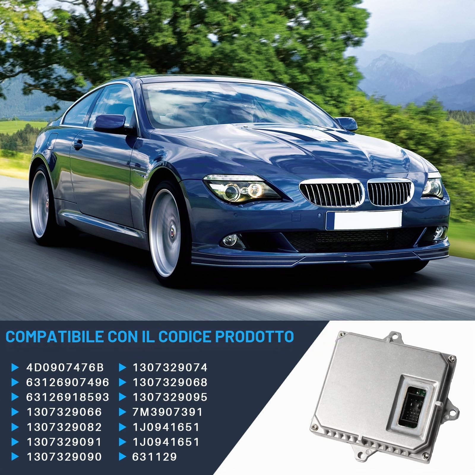 Centralina di controllo fari allo xeno con supporto motore, adatta per Mini R50 R52 R53 Serie 3 E46 Serie 6 E63 E64 X3 E83 A3 TT Golf MK5 W169 W203 codice articolo 1307329082 1307329074